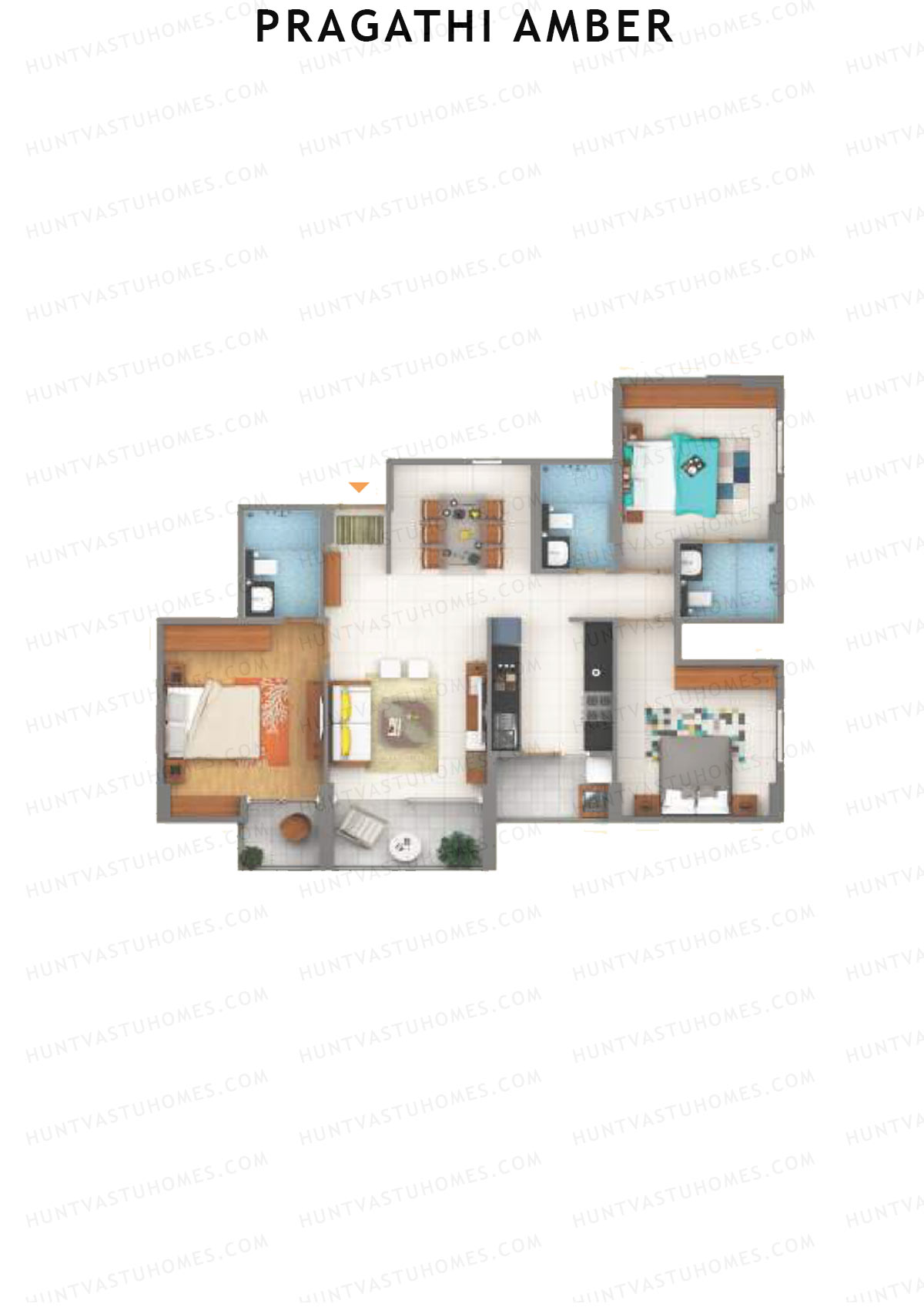 Pragathi Amber Wing C Unit 4 Floor Plan