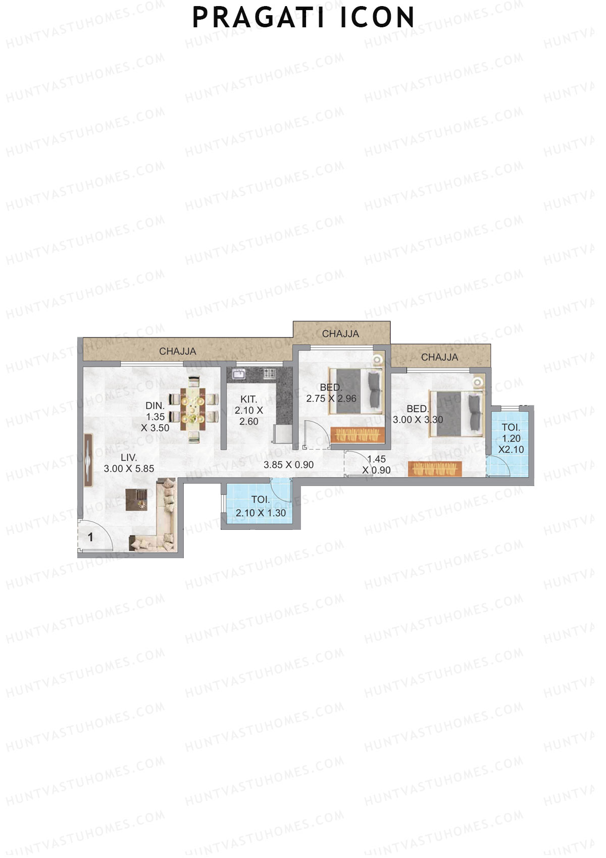 Pragati Icon Tower A Unit 1 Floor Plan