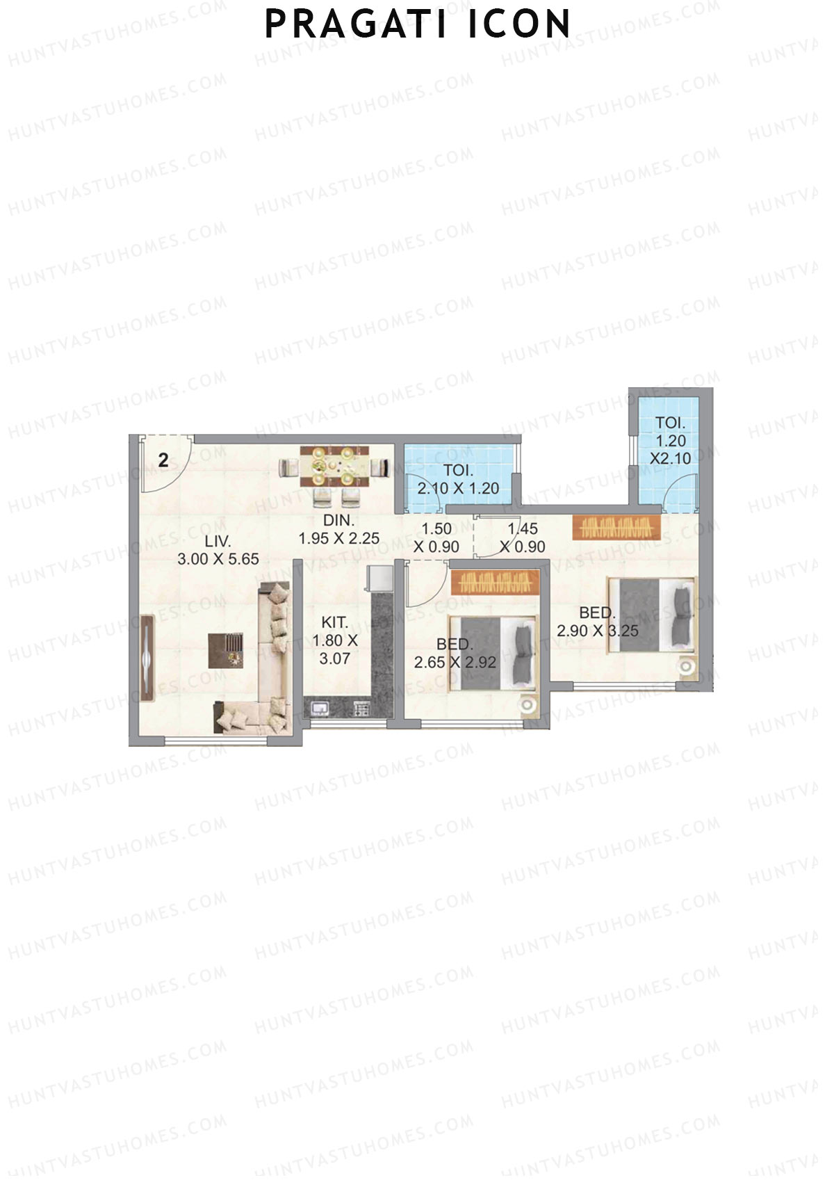 Pragati Icon Tower A Unit 2 Floor Plan