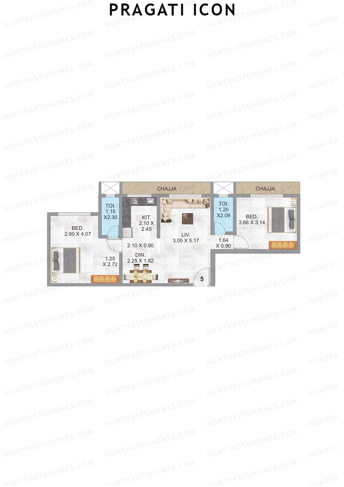 Pragati Icon Tower A Unit 5 Floor Plan