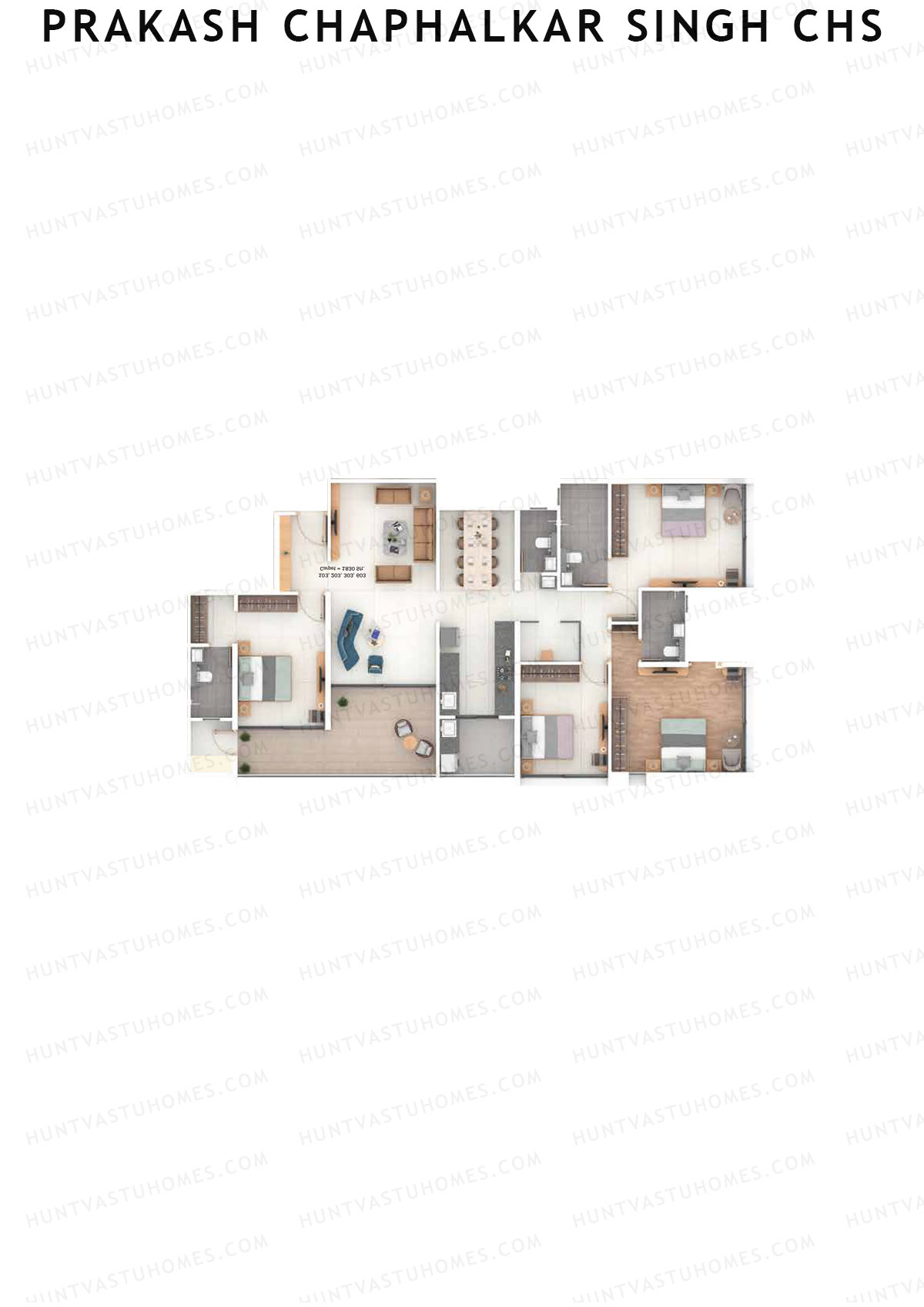 Prakash Chaphalkar Singh CHS, Prakash, Unit 4, 4BHK, Carpet Area 1795   sq ft 