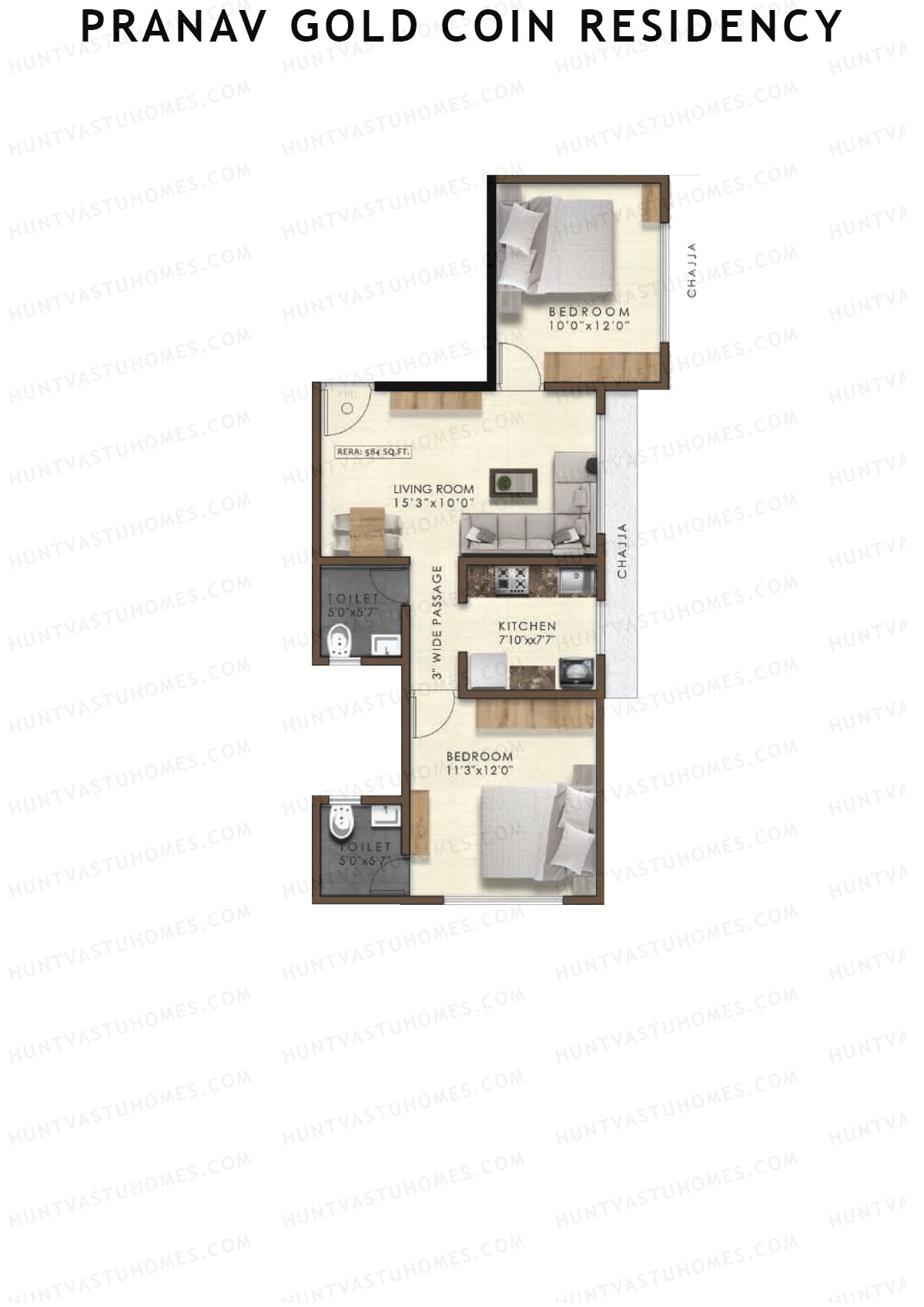 Pranav Gold Coin Residency Tower 1 Unit 2 Floor Plan