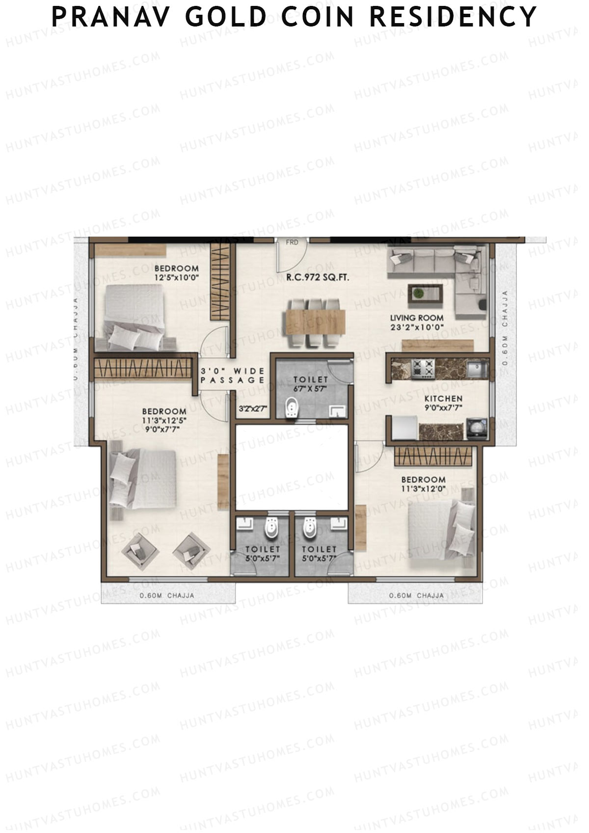 Pranav Gold Coin Residency Tower 1 Unit 2 Floor Plan