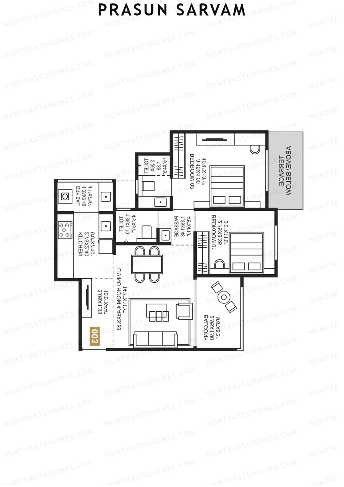 Prasun Sarvam Wing C Unit 2 Floor Plan