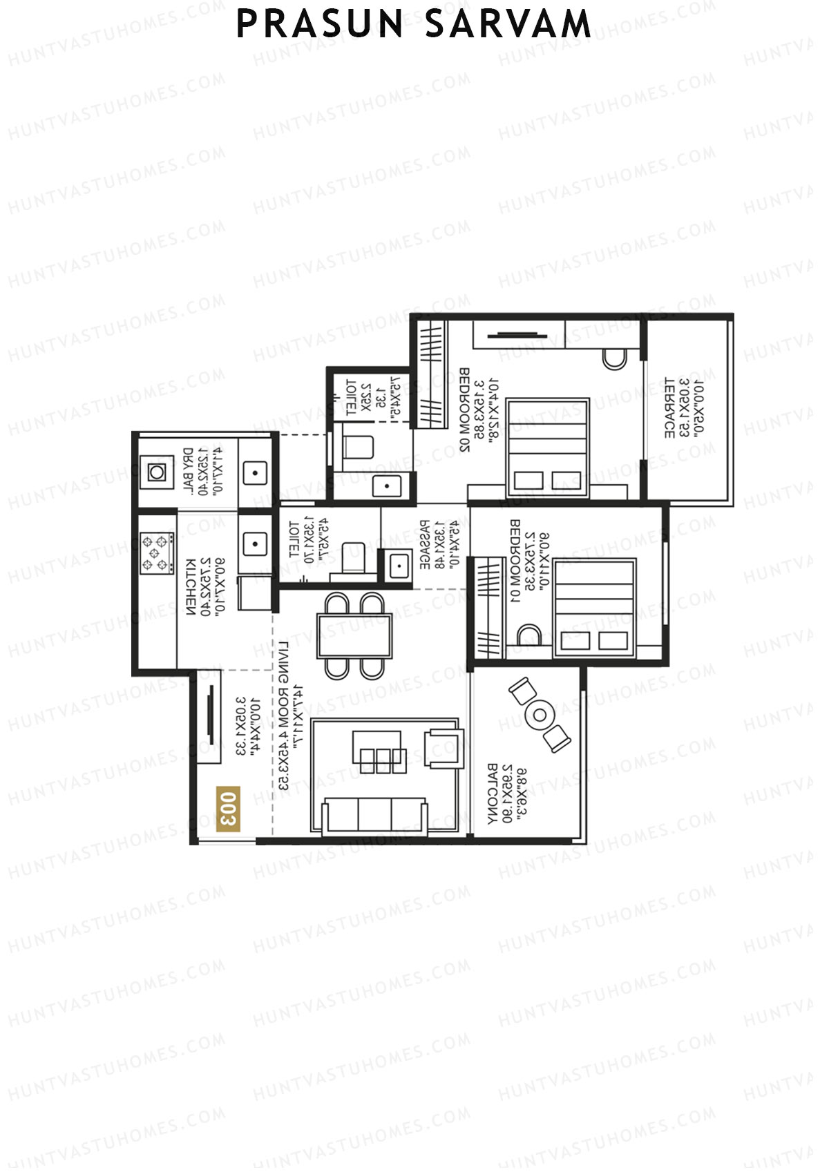 Prasun Sarvam Wing C Unit 2 Floor Plan