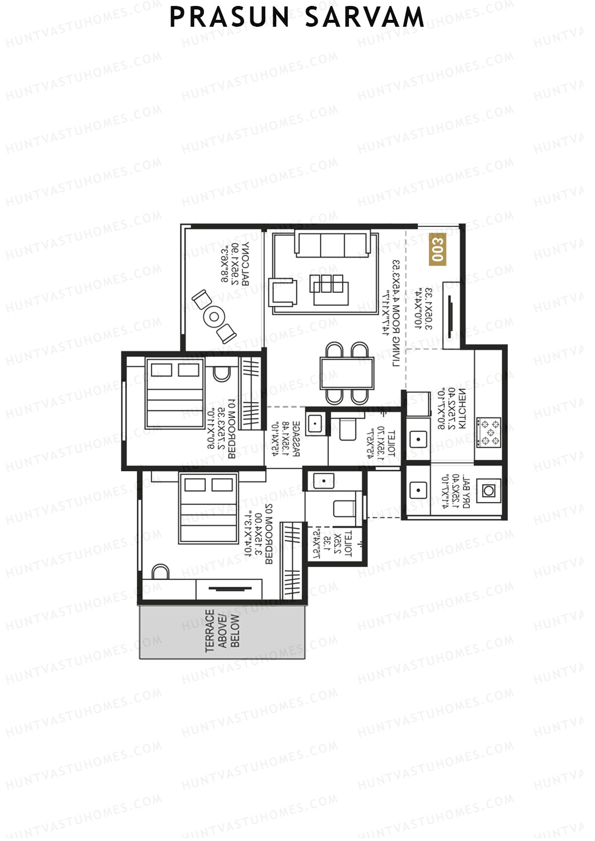 Prasun Sarvam Wing C Unit 4 Floor Plan