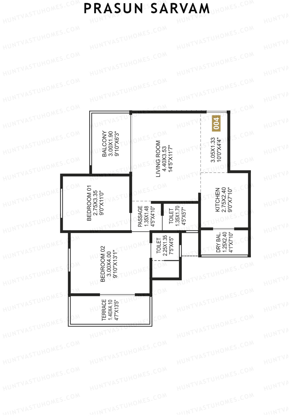 Prasun Sarvam Wing C Unit 4 Floor Plan