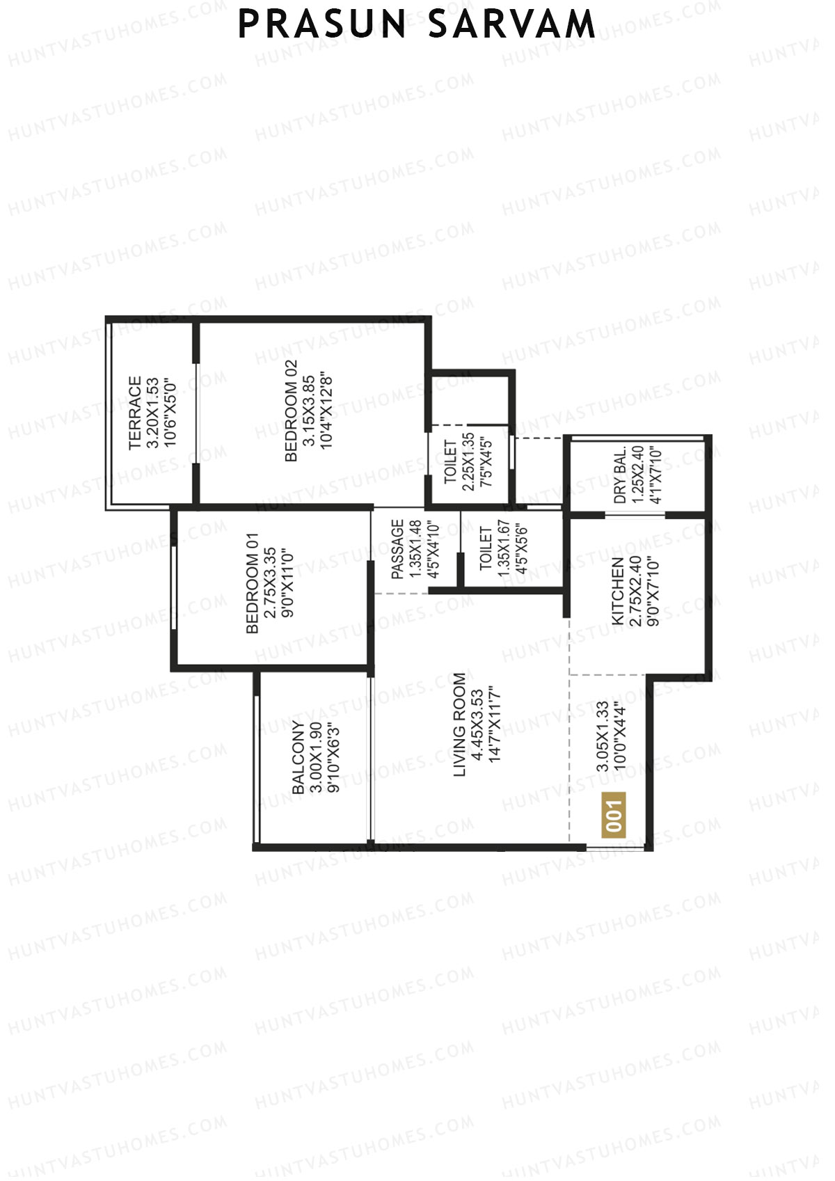 Prasun Sarvam Wing D Unit 1 Floor Plan