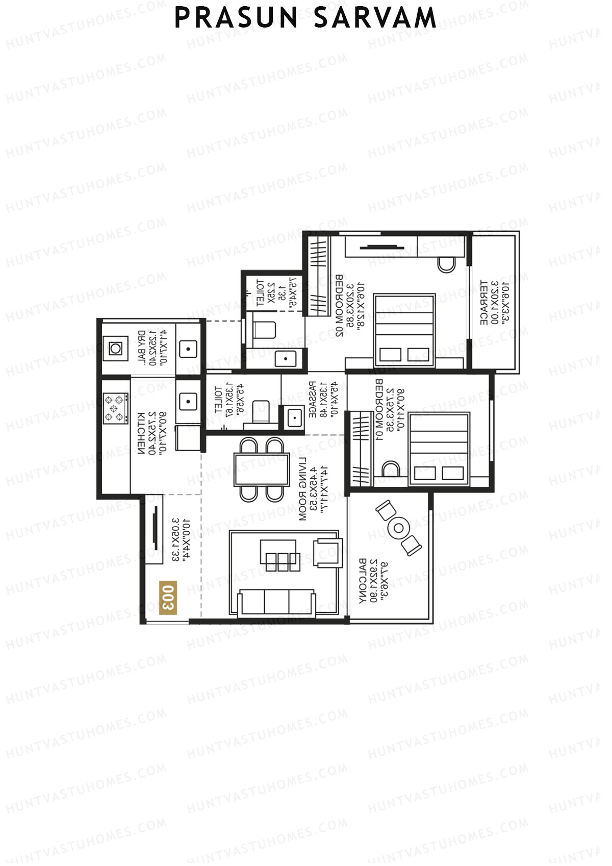 Prasun Sarvam Wing D Unit 2 Floor Plan