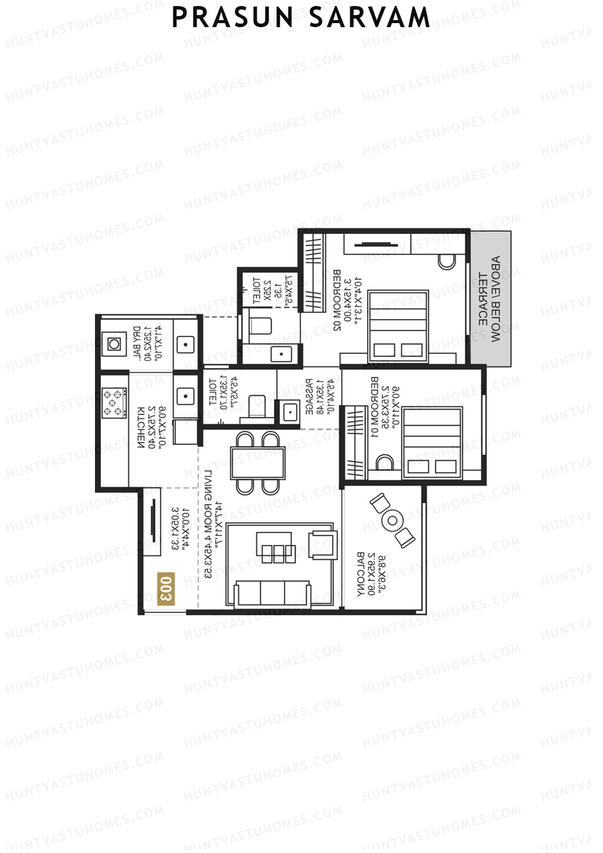 Prasun Sarvam Wing D Unit 2 Floor Plan