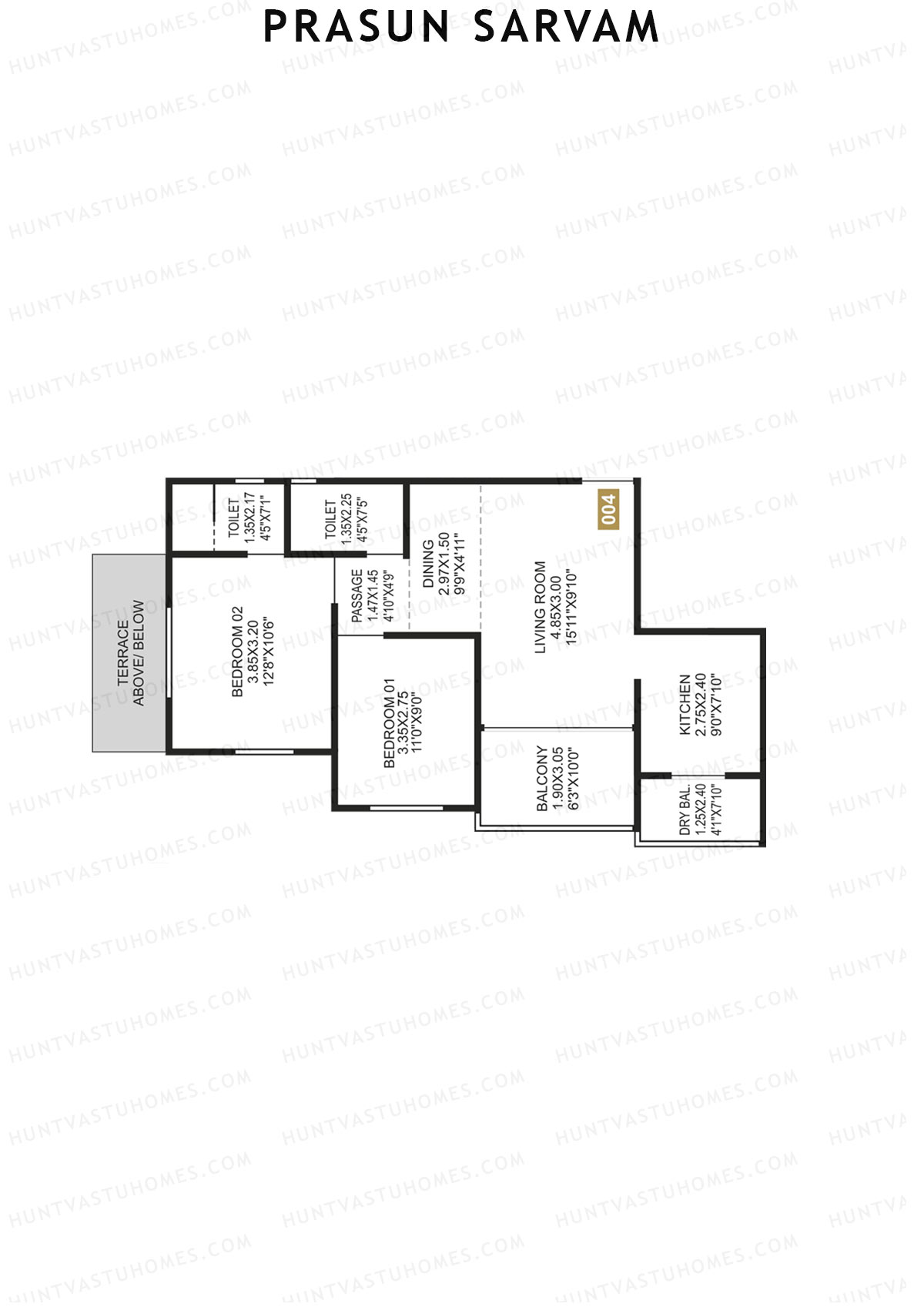 Prasun Sarvam Wing D Unit 4 Floor Plan