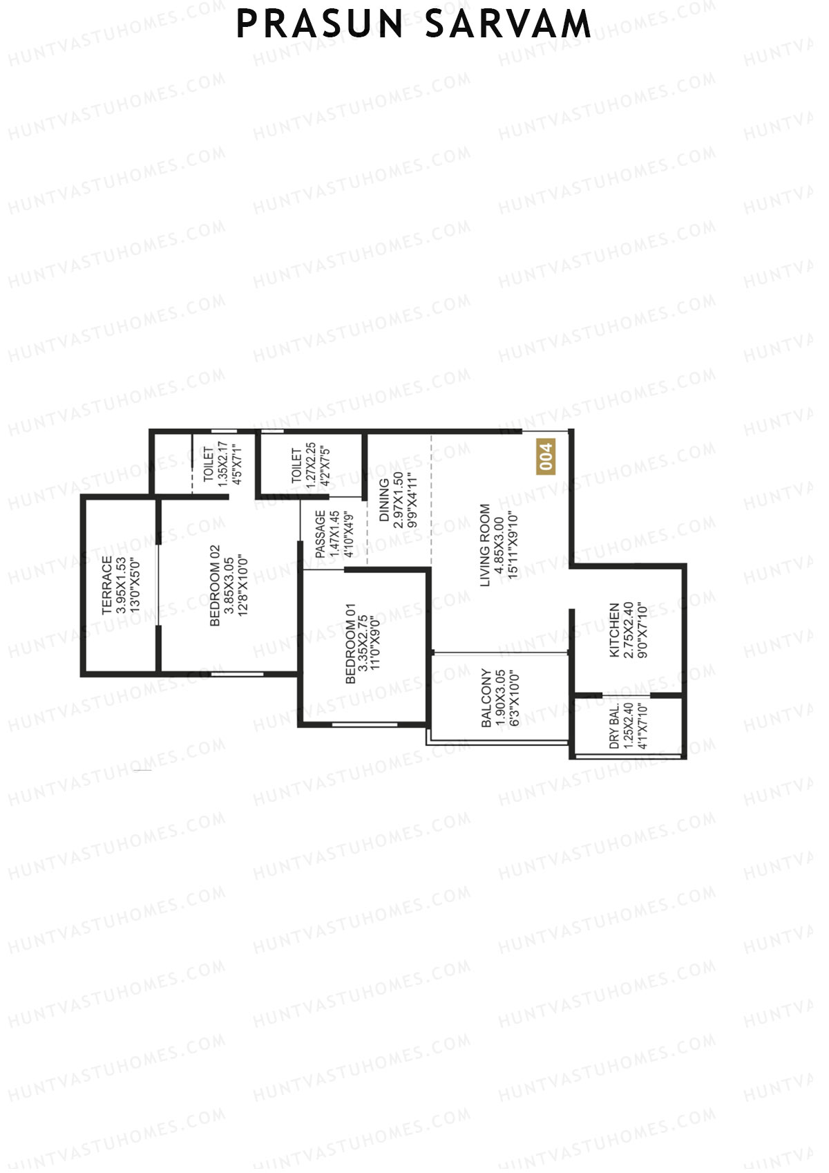 Prasun Sarvam Wing D Unit 4 Floor Plan