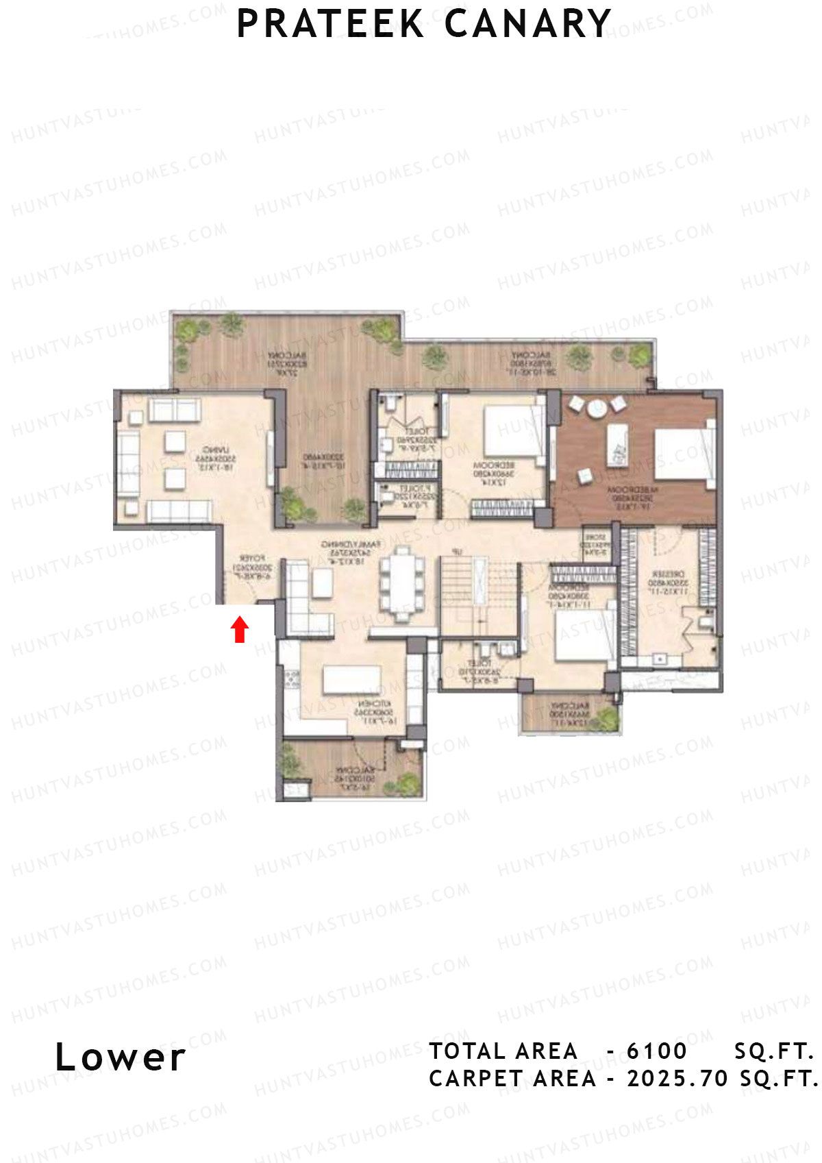 Prateek Canary Tower F Unit 1 (Duplex) Floor Plan