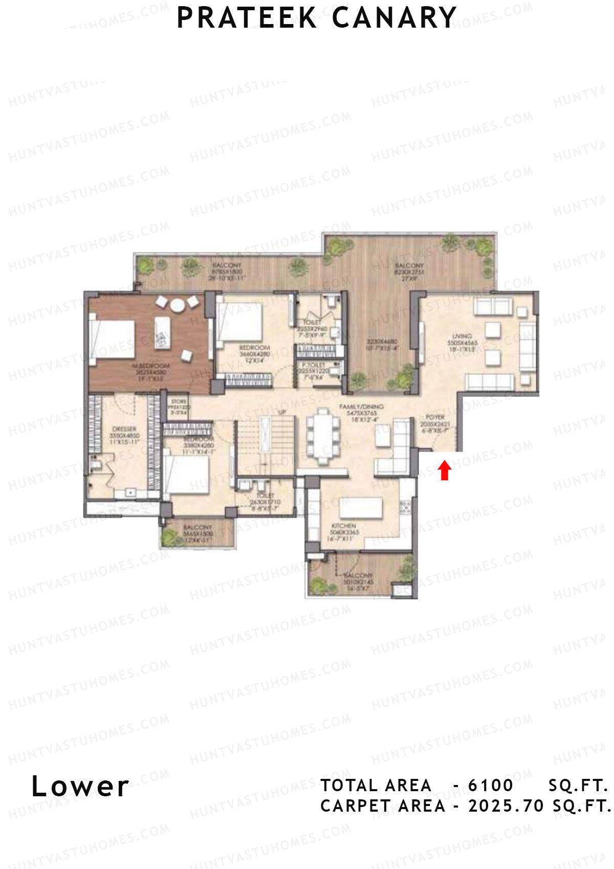 Prateek Canary Tower F Unit 2 (Duplex) Floor Plan