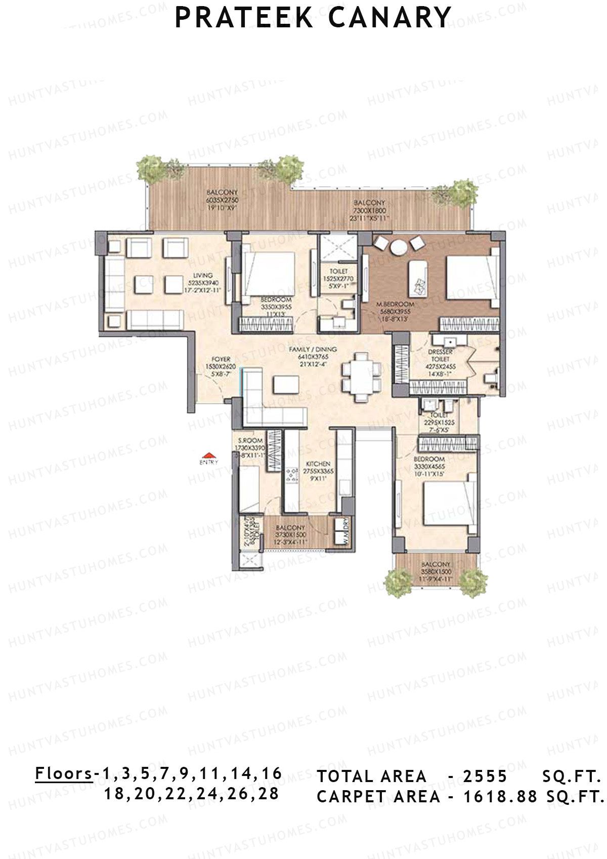 Prateek Canary Tower I Unit 1 Floor Plan