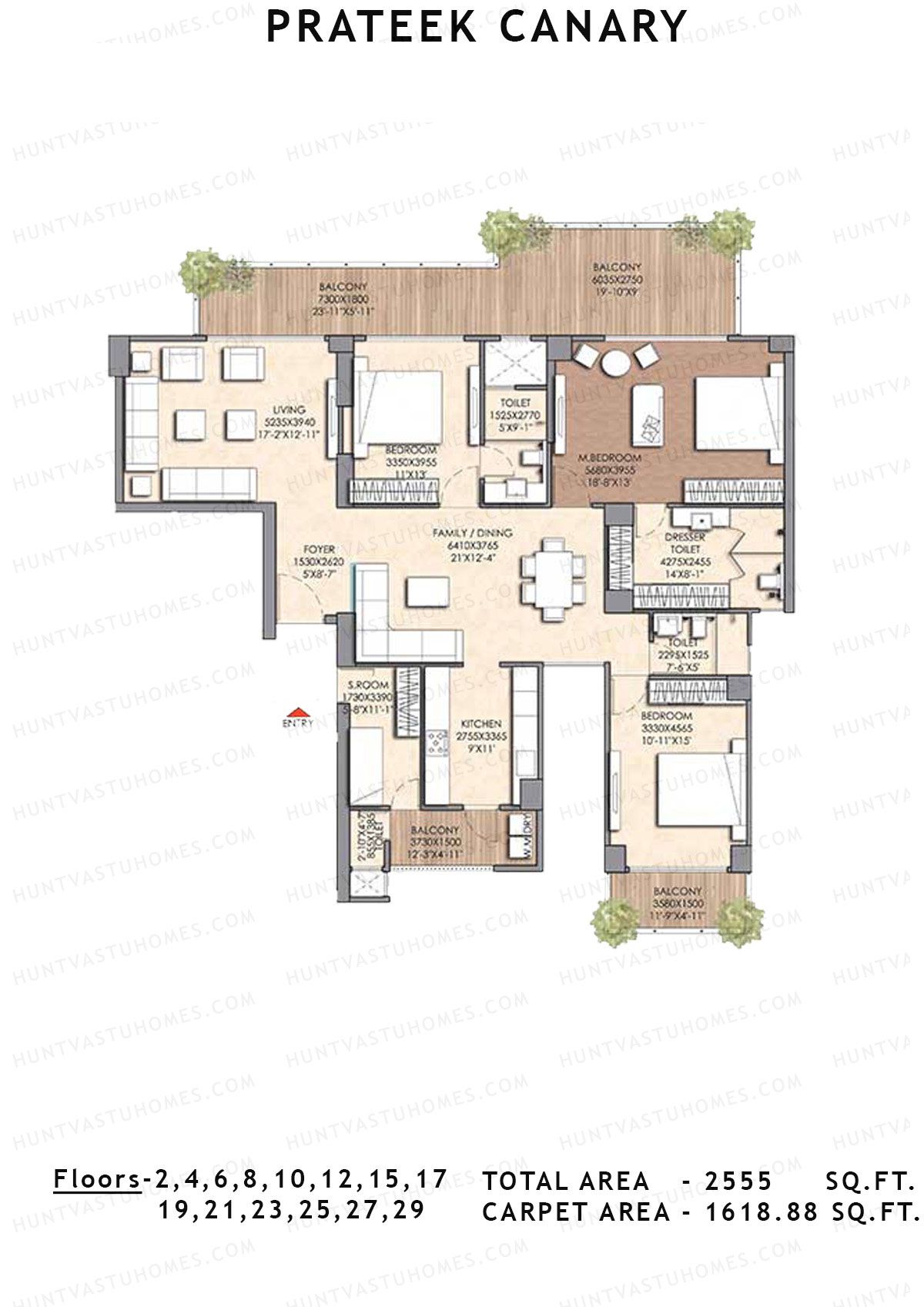 Prateek Canary Tower I Unit 1 Floor Plan
