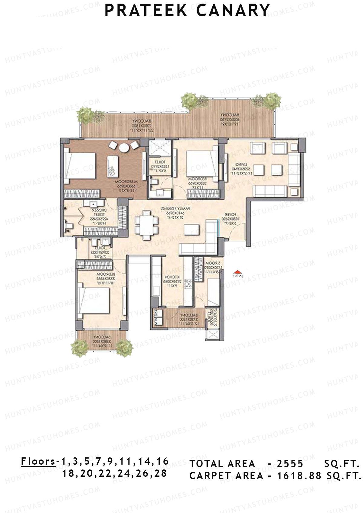 Prateek Canary Tower I Unit 2 Floor Plan