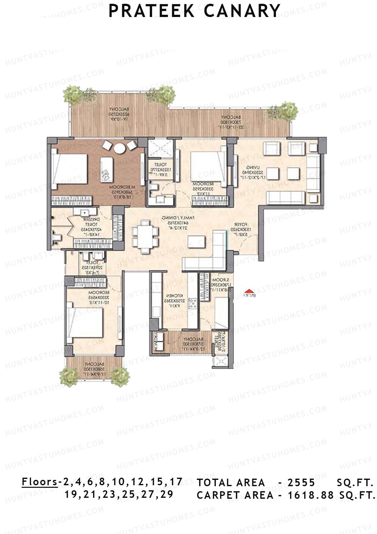 Prateek Canary Tower I Unit 2 Floor Plan