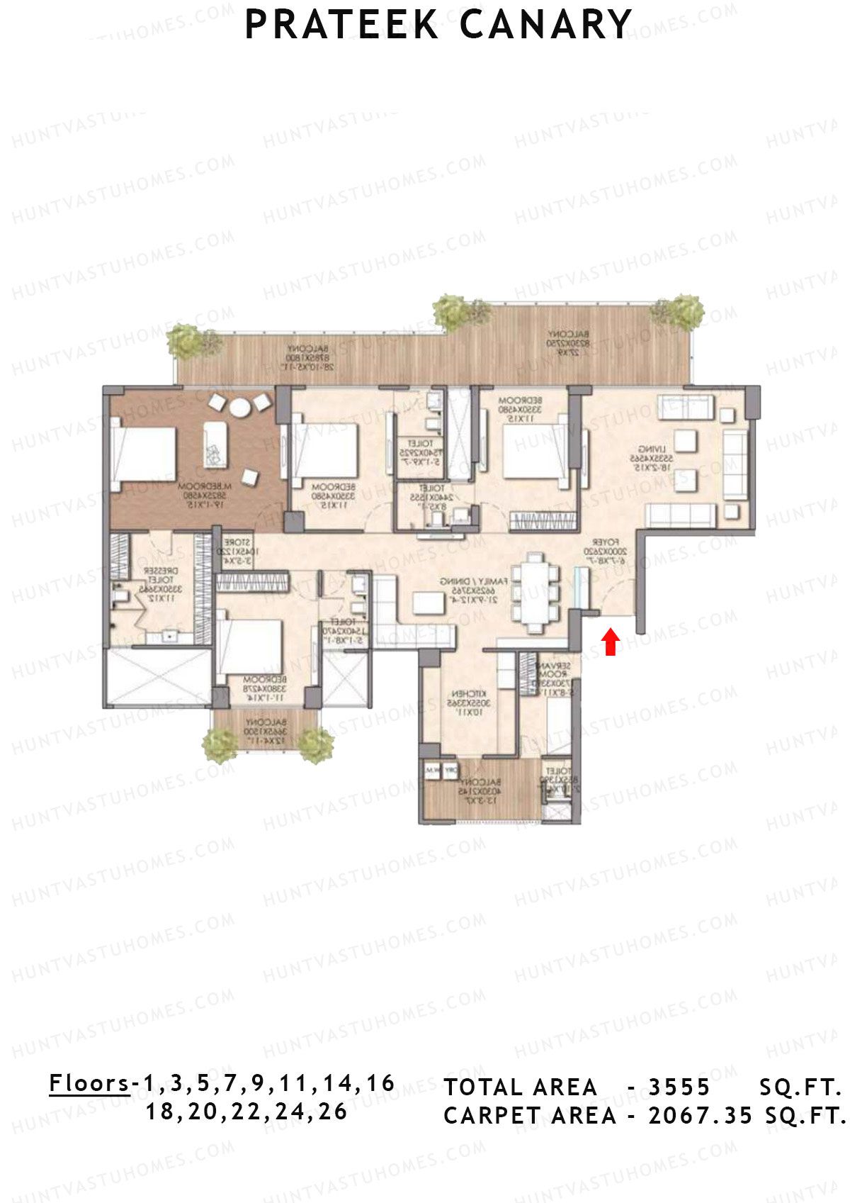 Prateek Canary Tower G Unit 2 Floor Plan