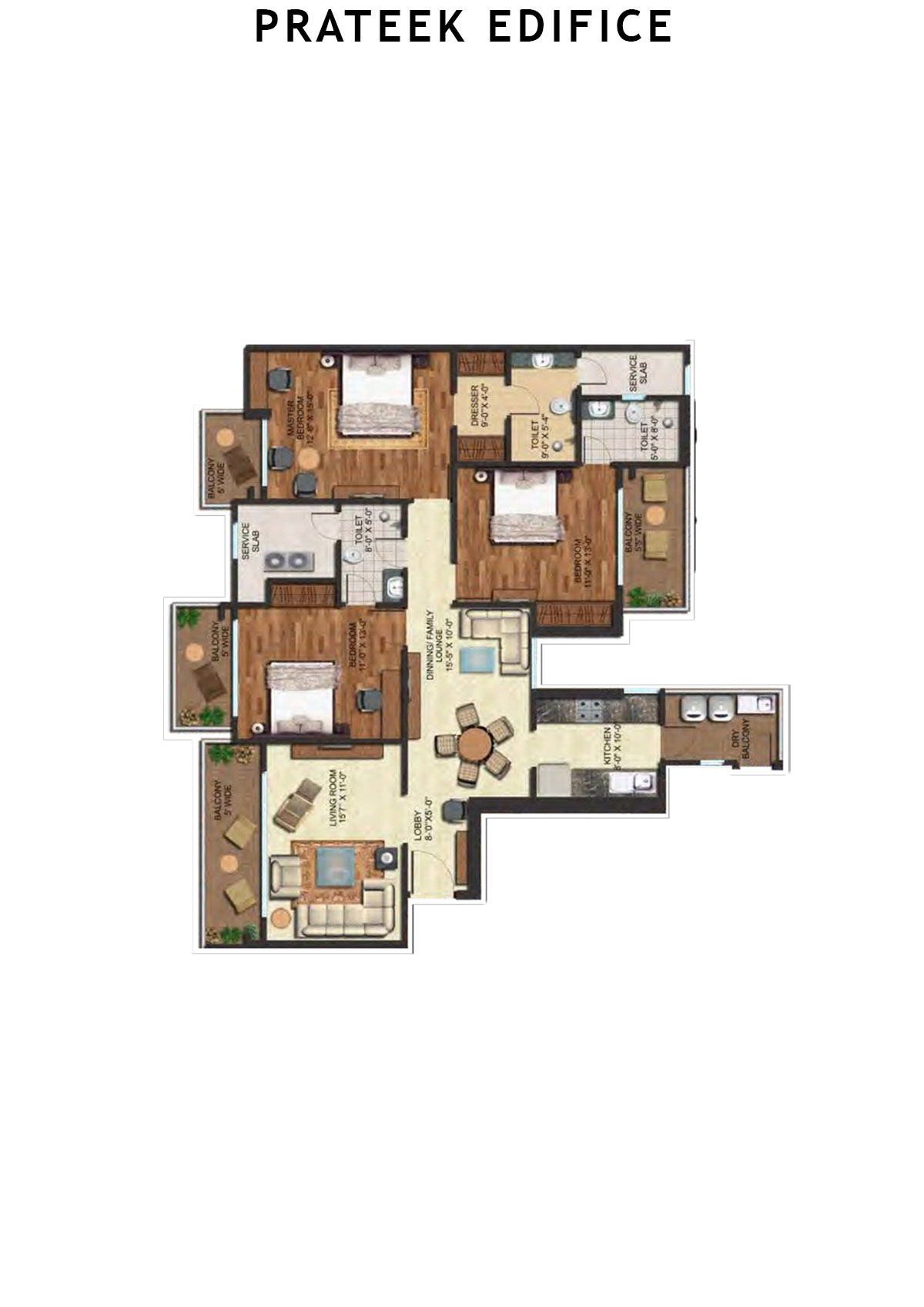 Prateek Edifice Tower H Unit 16 Floor Plan