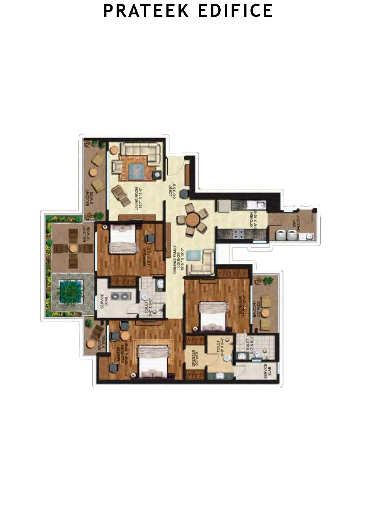 Prateek Edifice Tower H Unit 17 Floor Plan