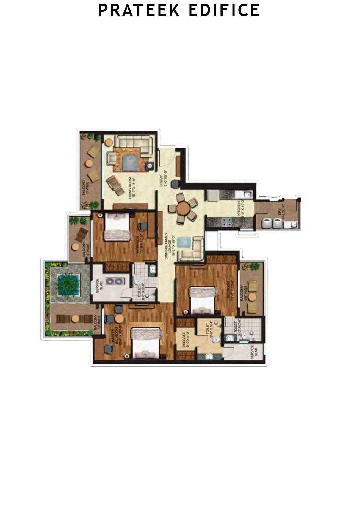 Prateek Edifice Tower H Unit 17 Floor Plan