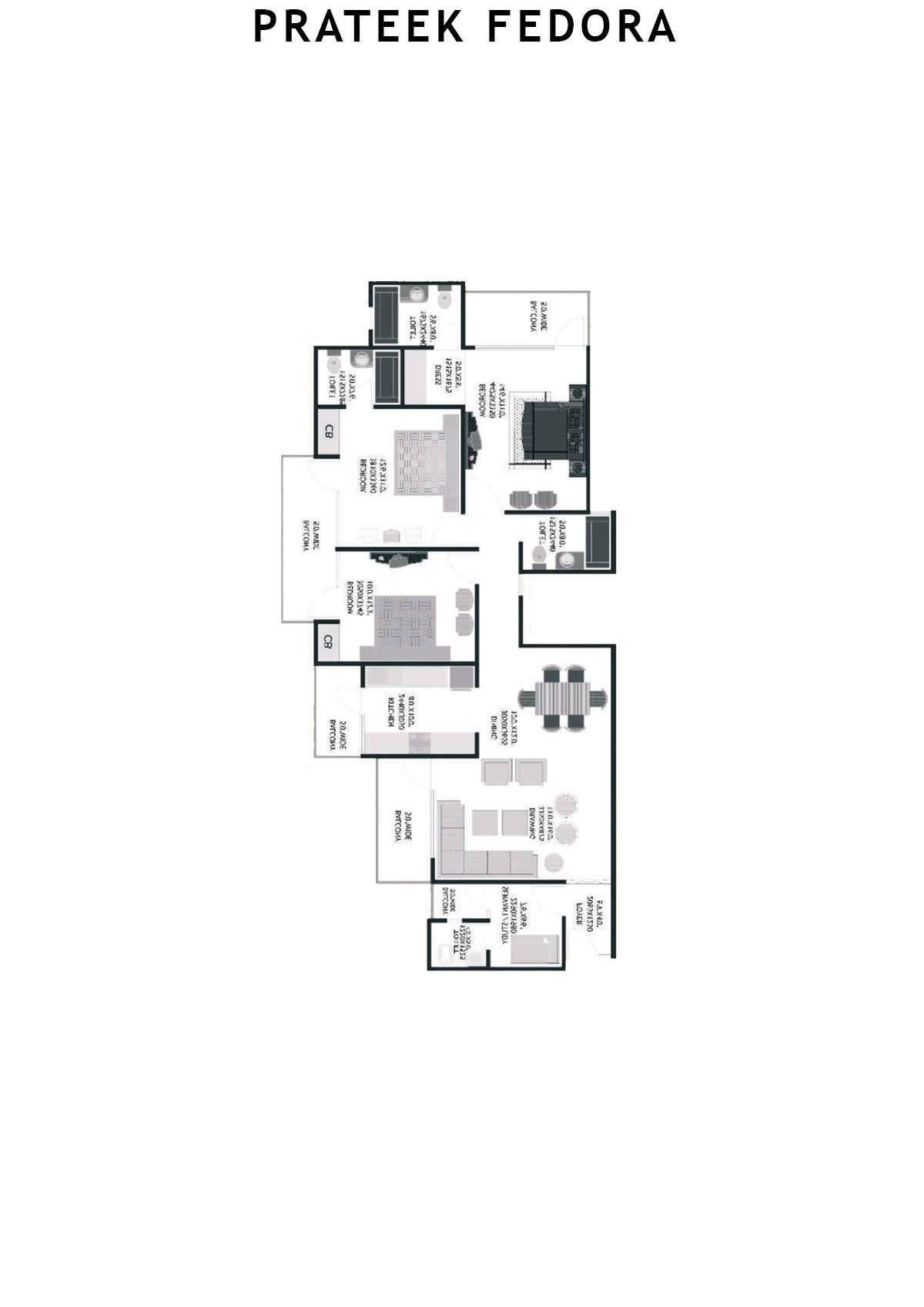 Prateek Fedora Tower C Unit 12 (Type B) Floor Plan