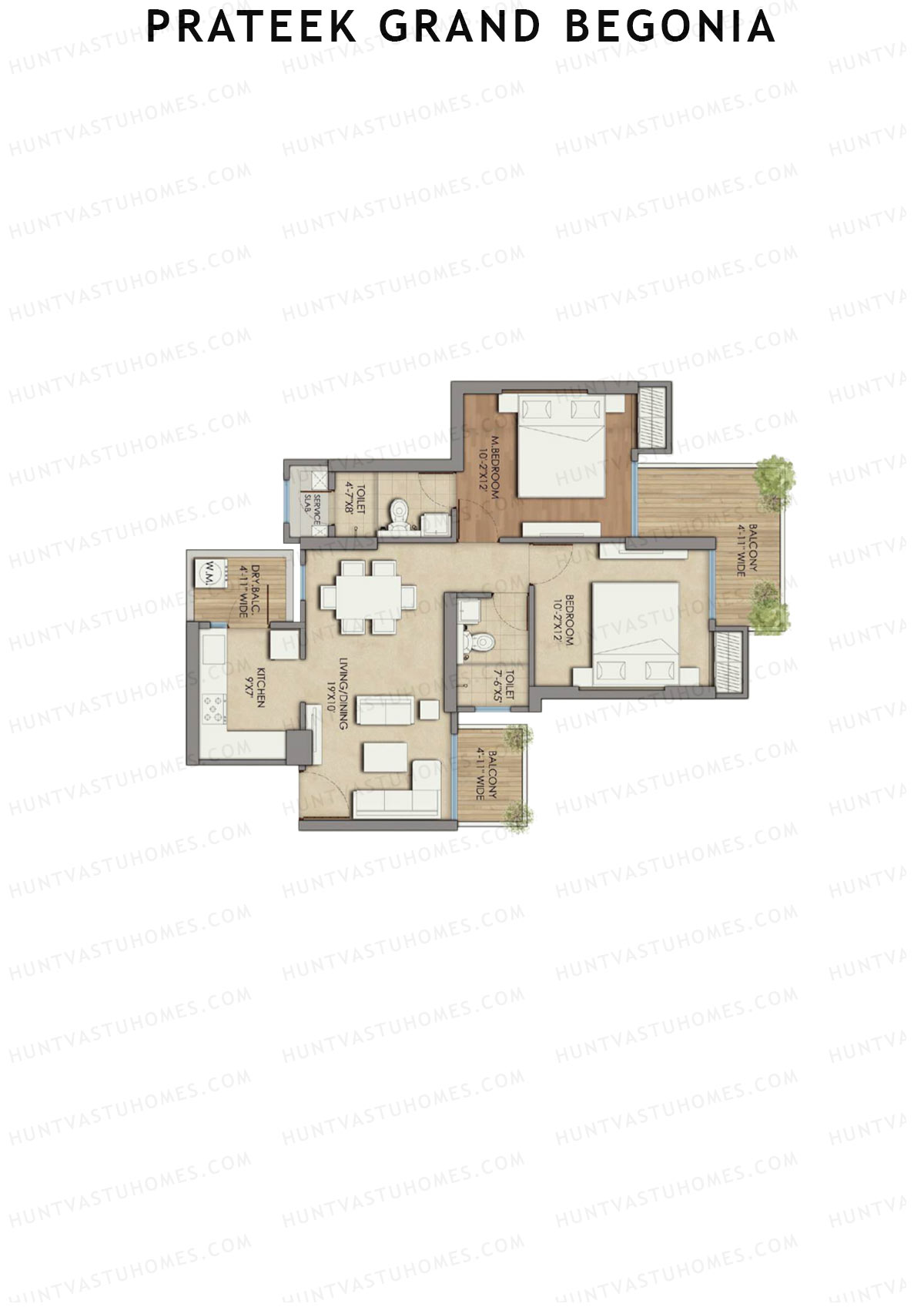 Prateek Grand Begonia Tower B11 Unit 1 Floor Plan