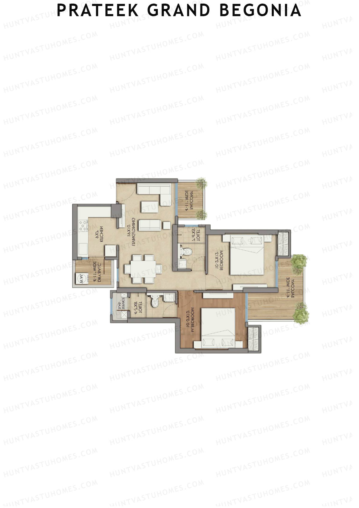 Prateek Grand Begonia Tower B11 Unit 2 Floor Plan
