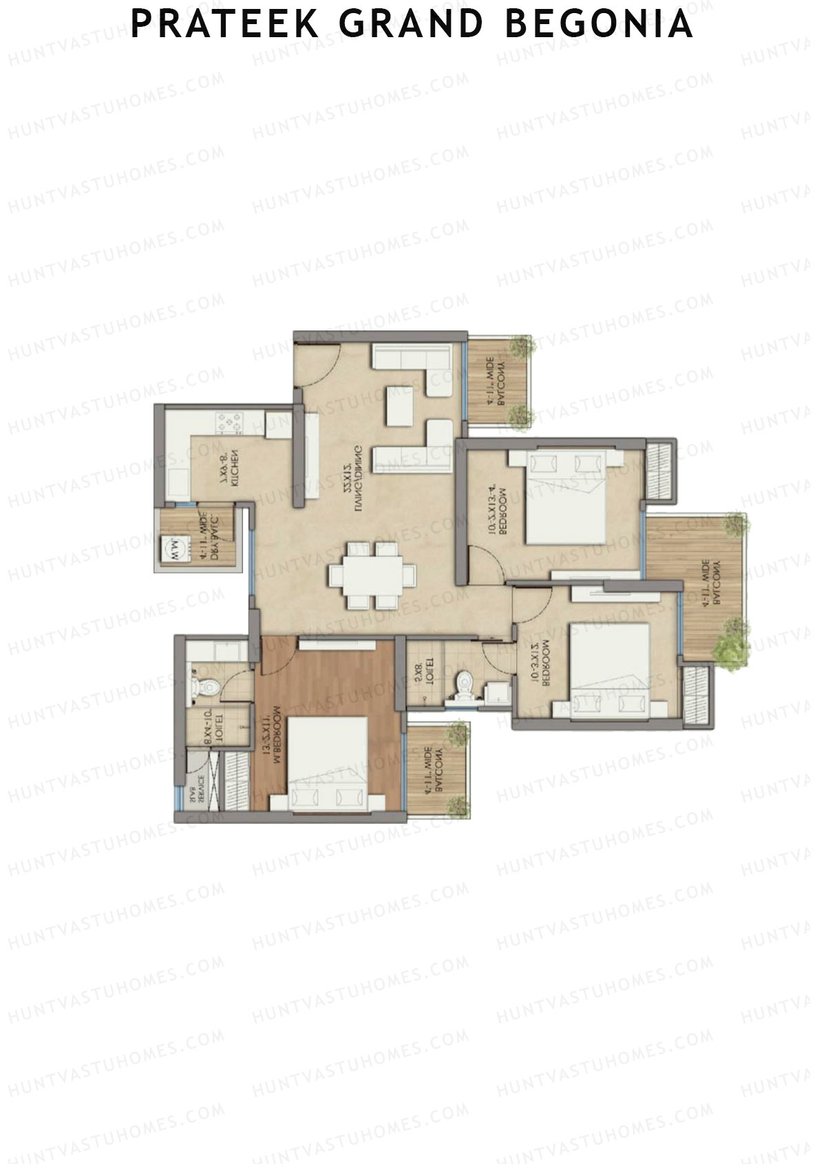 Prateek Grand Begonia Tower B12 Unit 2 Floor Plan