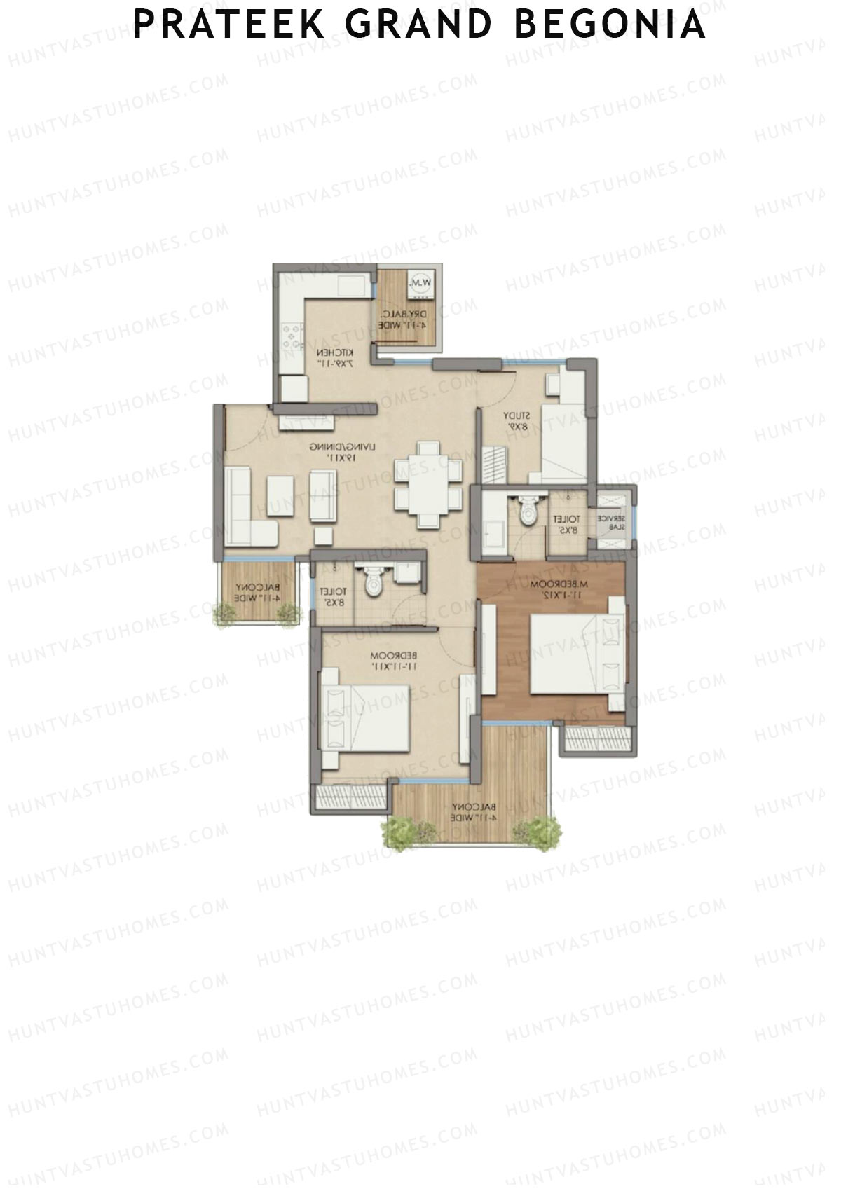 Prateek Grand Begonia Tower B1 Unit 1 Floor Plan