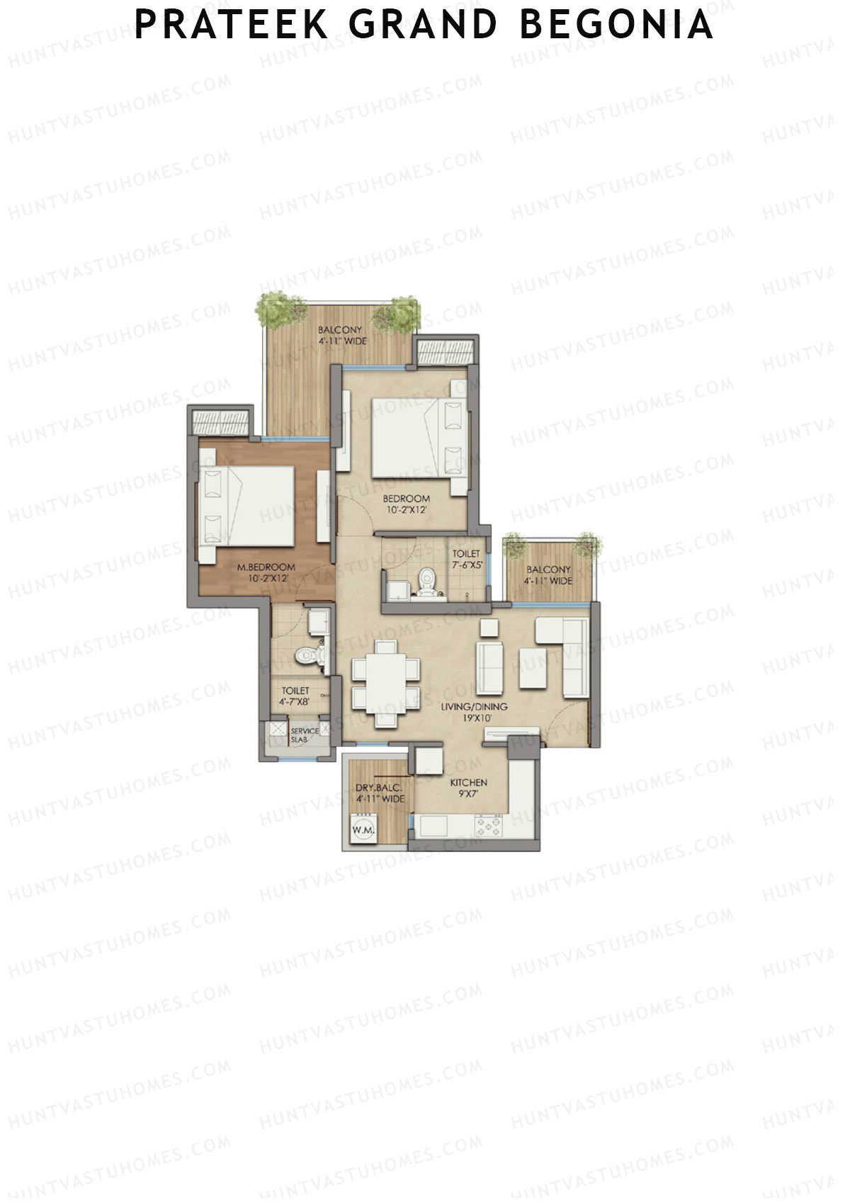 Prateek Grand Begonia Tower B1 Unit 4 Floor Plan