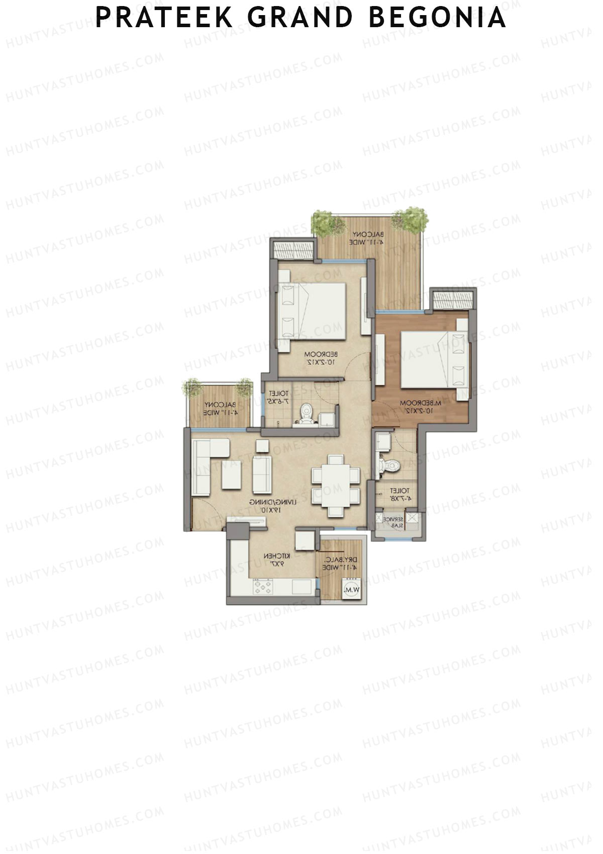 Prateek Grand Begonia Tower B1 Unit 6 Floor Plan