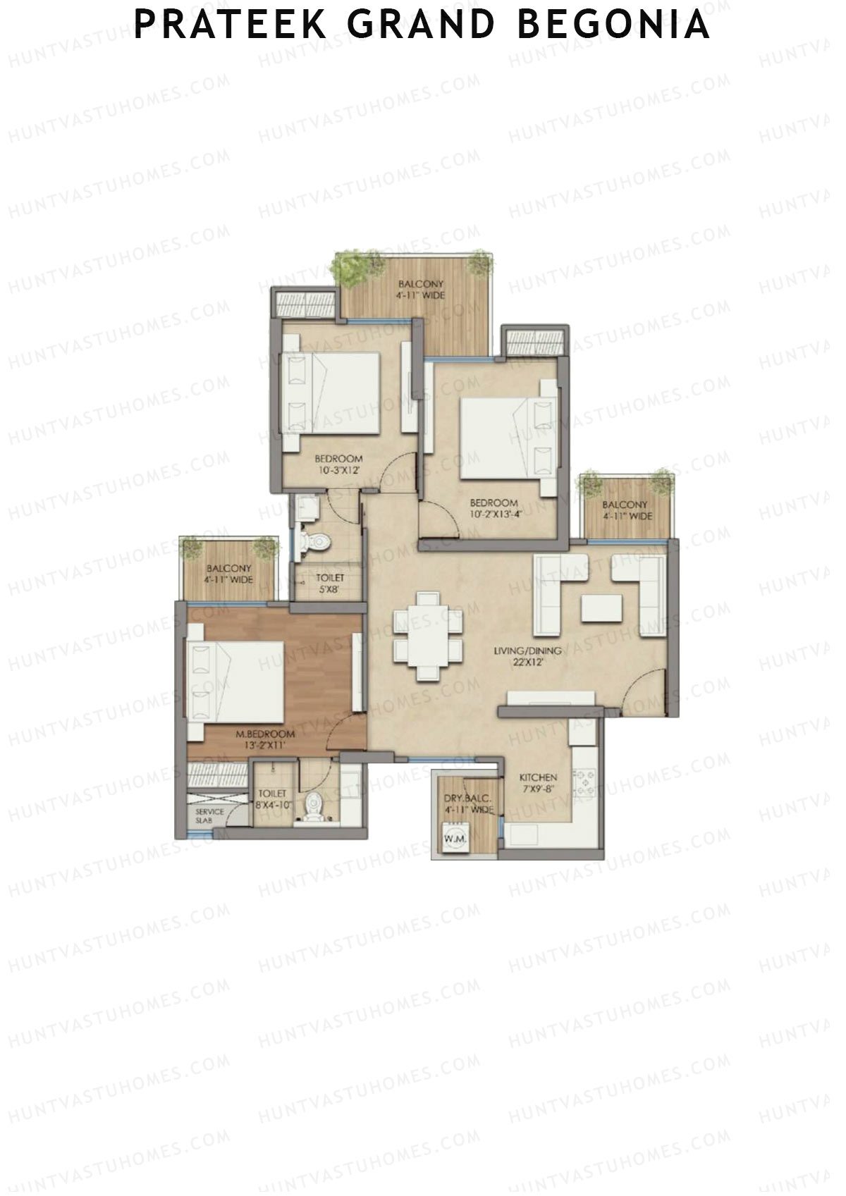 Prateek Grand Begonia Tower B3 Unit 7 Floor Plan