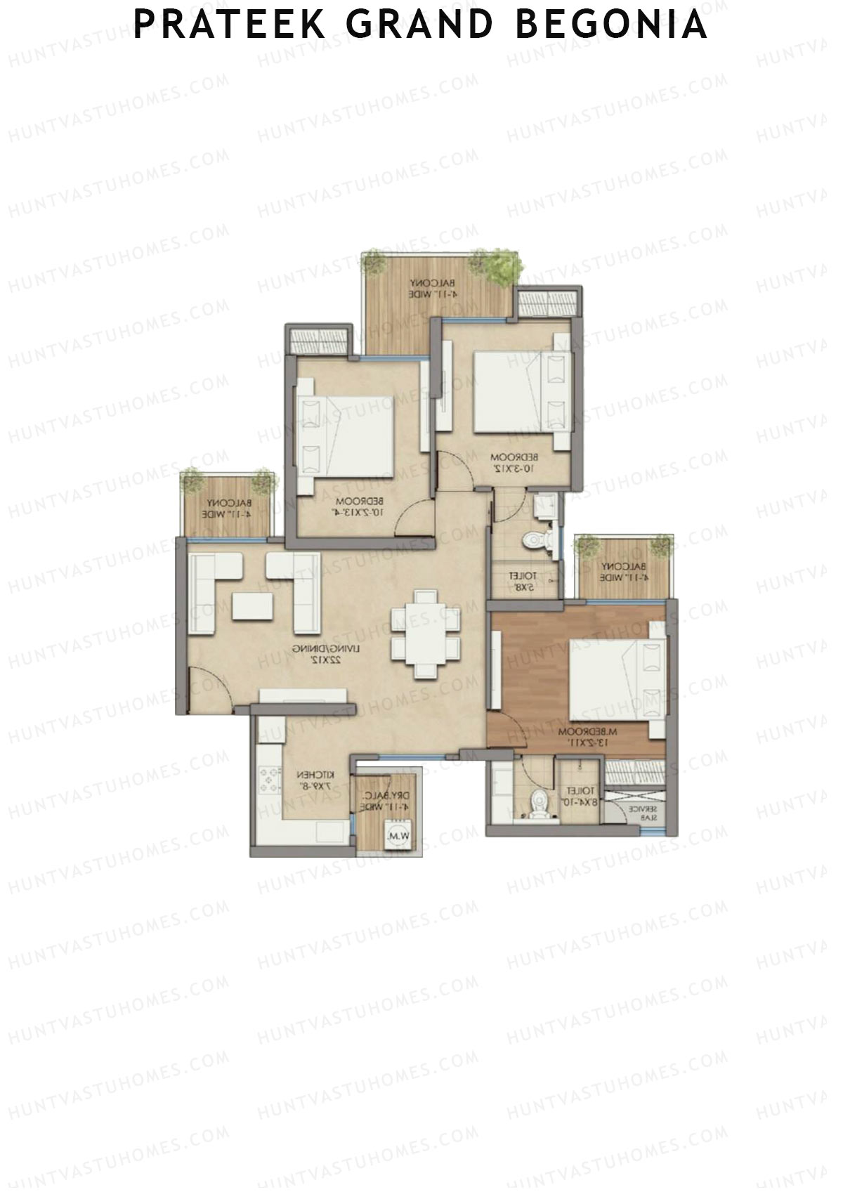Prateek Grand Begonia Tower B3 Unit 8 Floor Plan