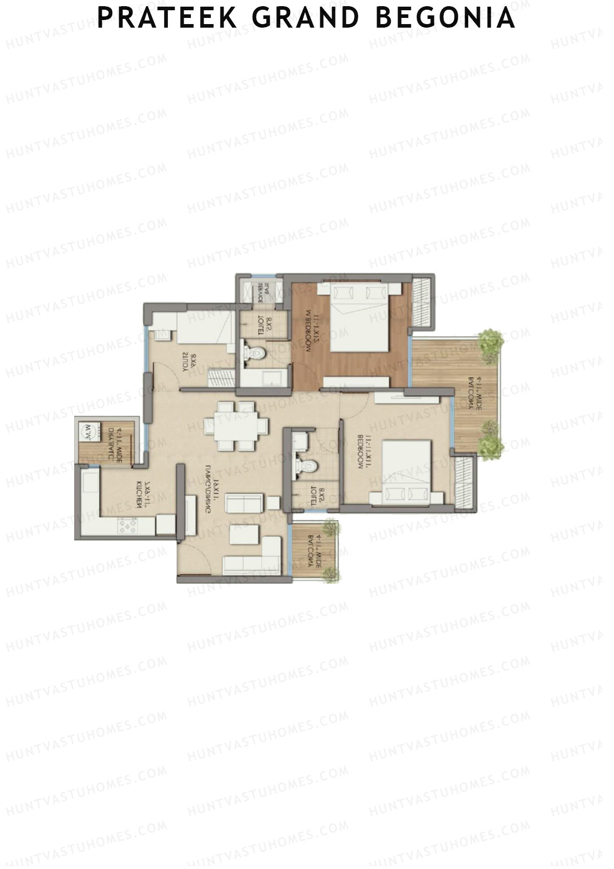 Prateek Grand Begonia Tower B4 Unit 1 Floor Plan