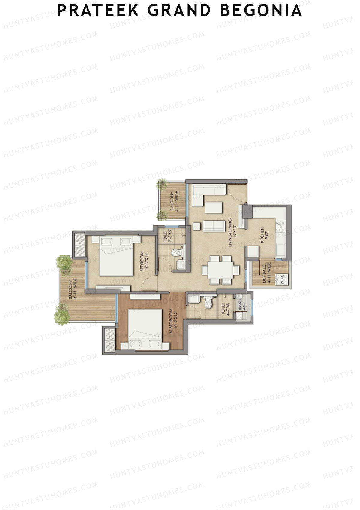 Prateek Grand Begonia Tower B4 Unit 5 Floor Plan