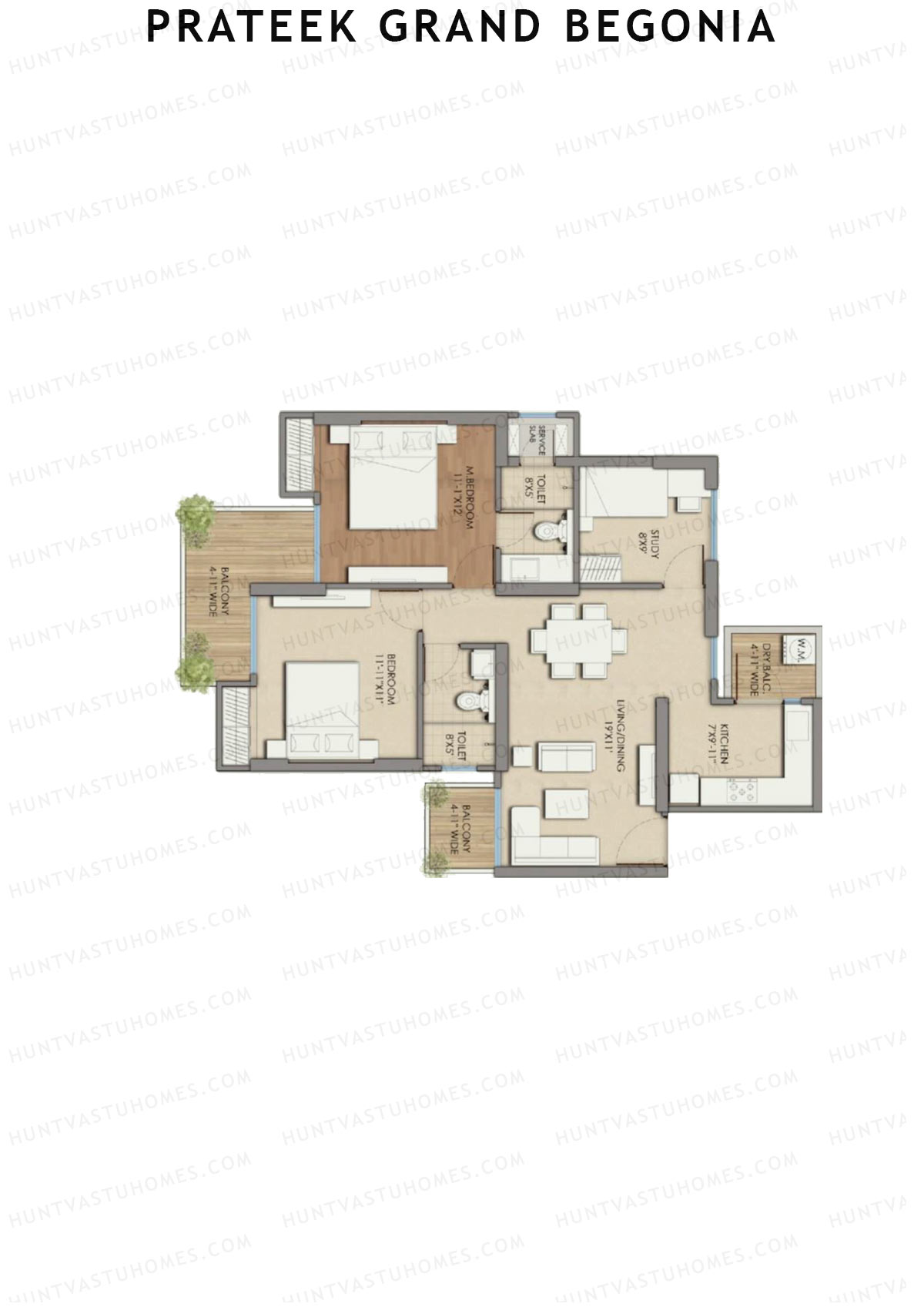 Prateek Grand Begonia Tower B5 Unit 8 Floor Plan