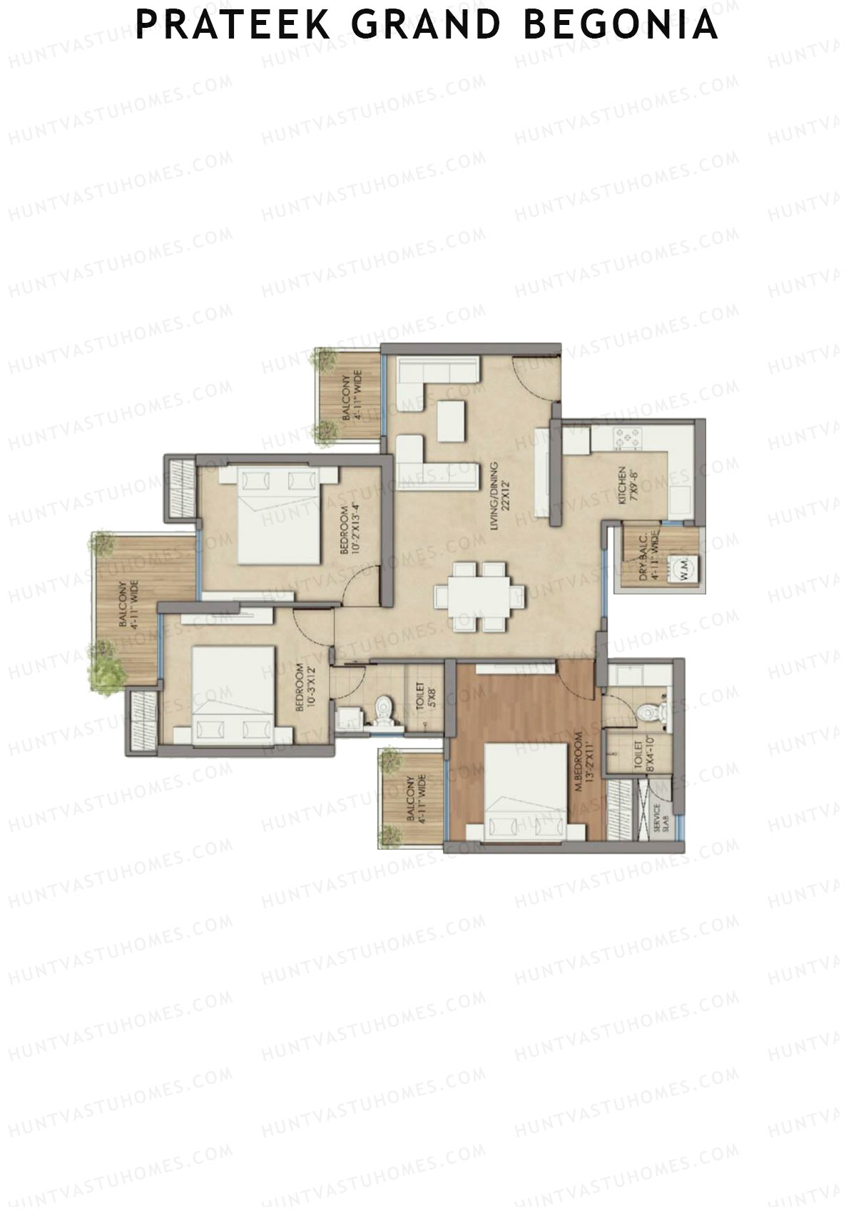 Prateek Grand Begonia Tower B6 Unit 7 Floor Plan