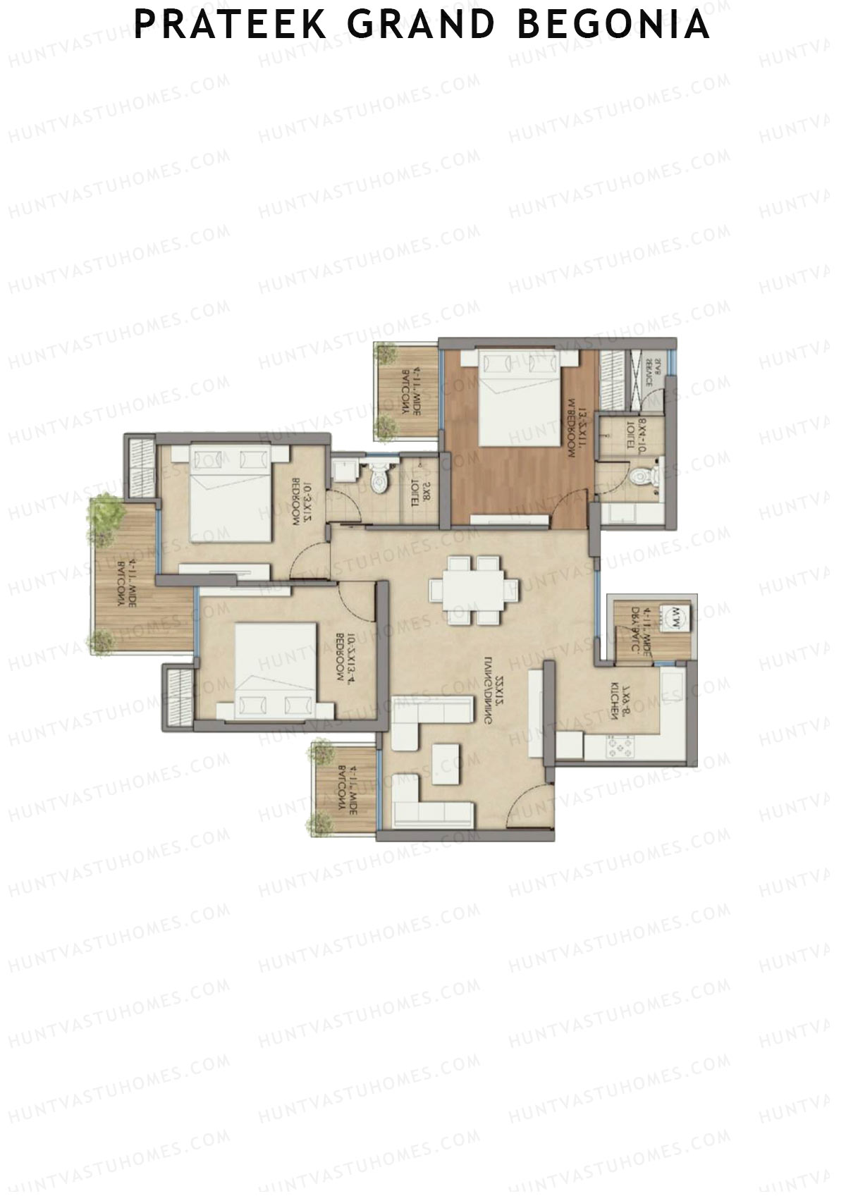 Prateek Grand Begonia Tower B6 Unit 8 Floor Plan