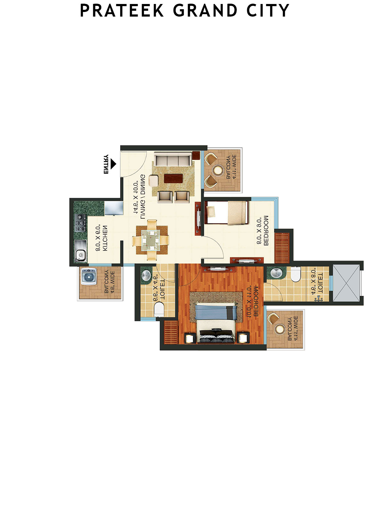 Prateek Grand City Tower C12 Unit 8 Floor Plan