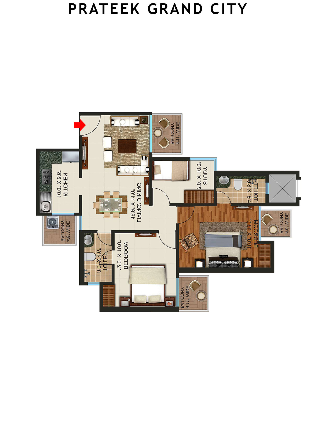 Prateek Grand City Tower C16 Unit 2 Floor Plan
