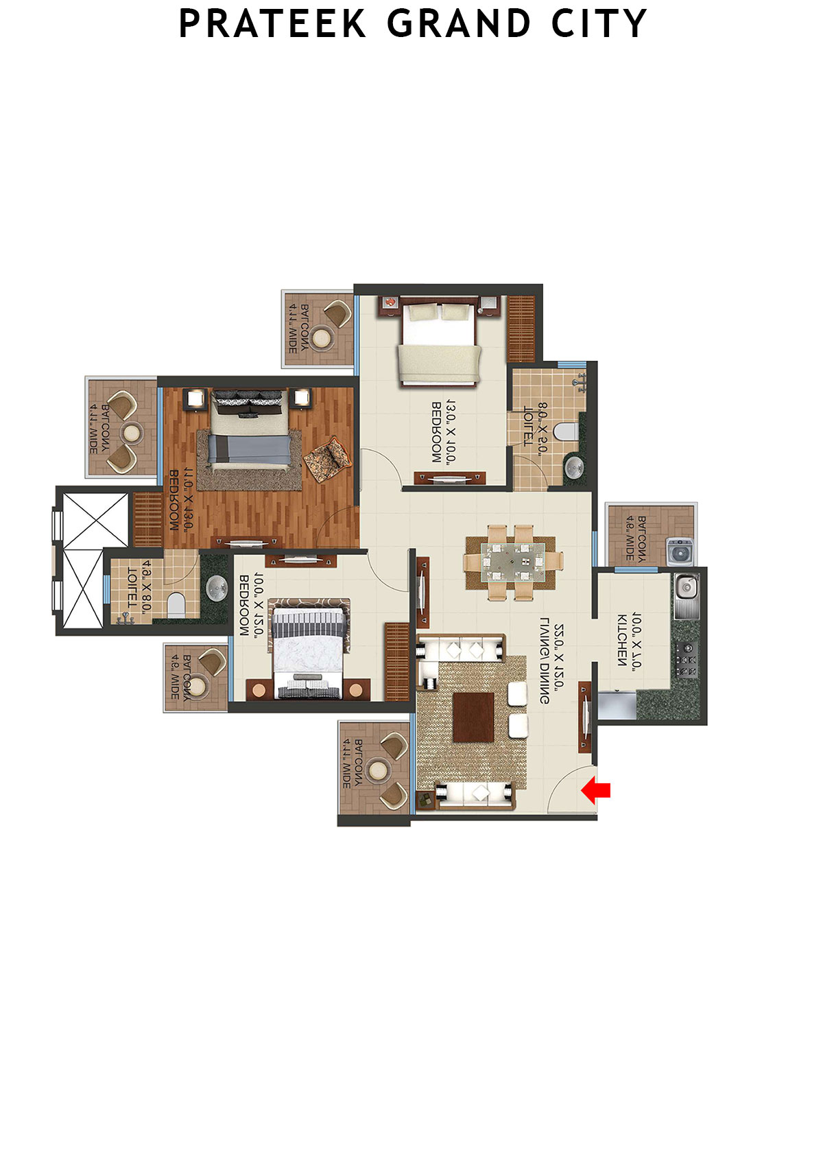 Prateek Grand City Tower C16 Unit 8 Floor Plan