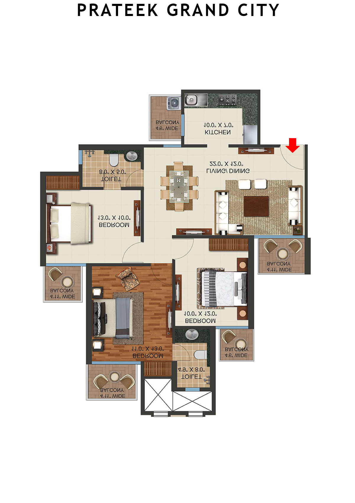 Prateek Grand City Tower C1 Unit 8 Floor Plan