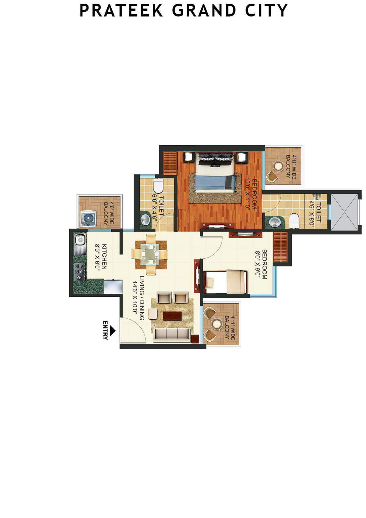 Prateek Grand City Tower C7 Unit 1 Floor Plan