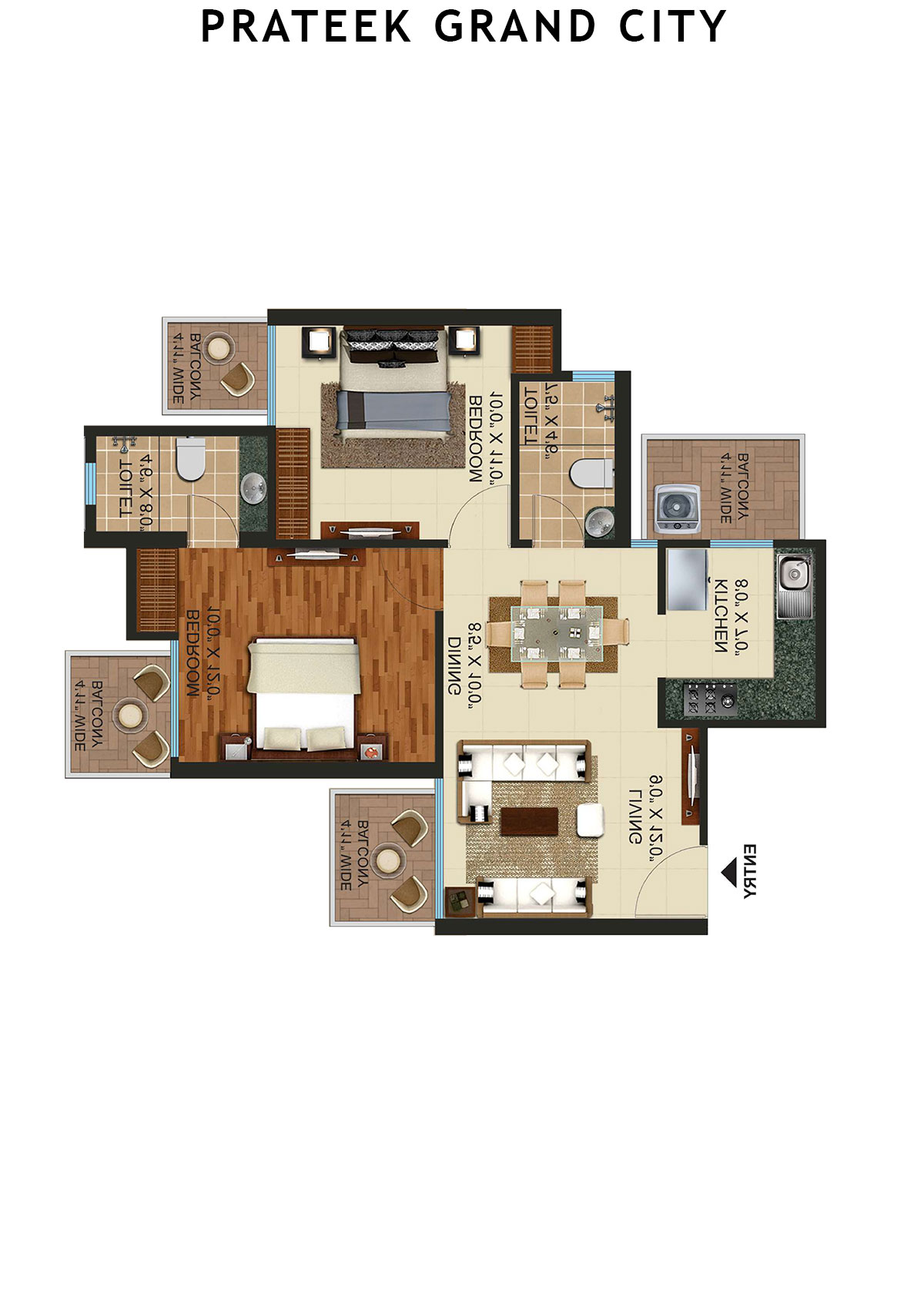 Prateek Grand City Tower C7 Unit 8 Floor Plan