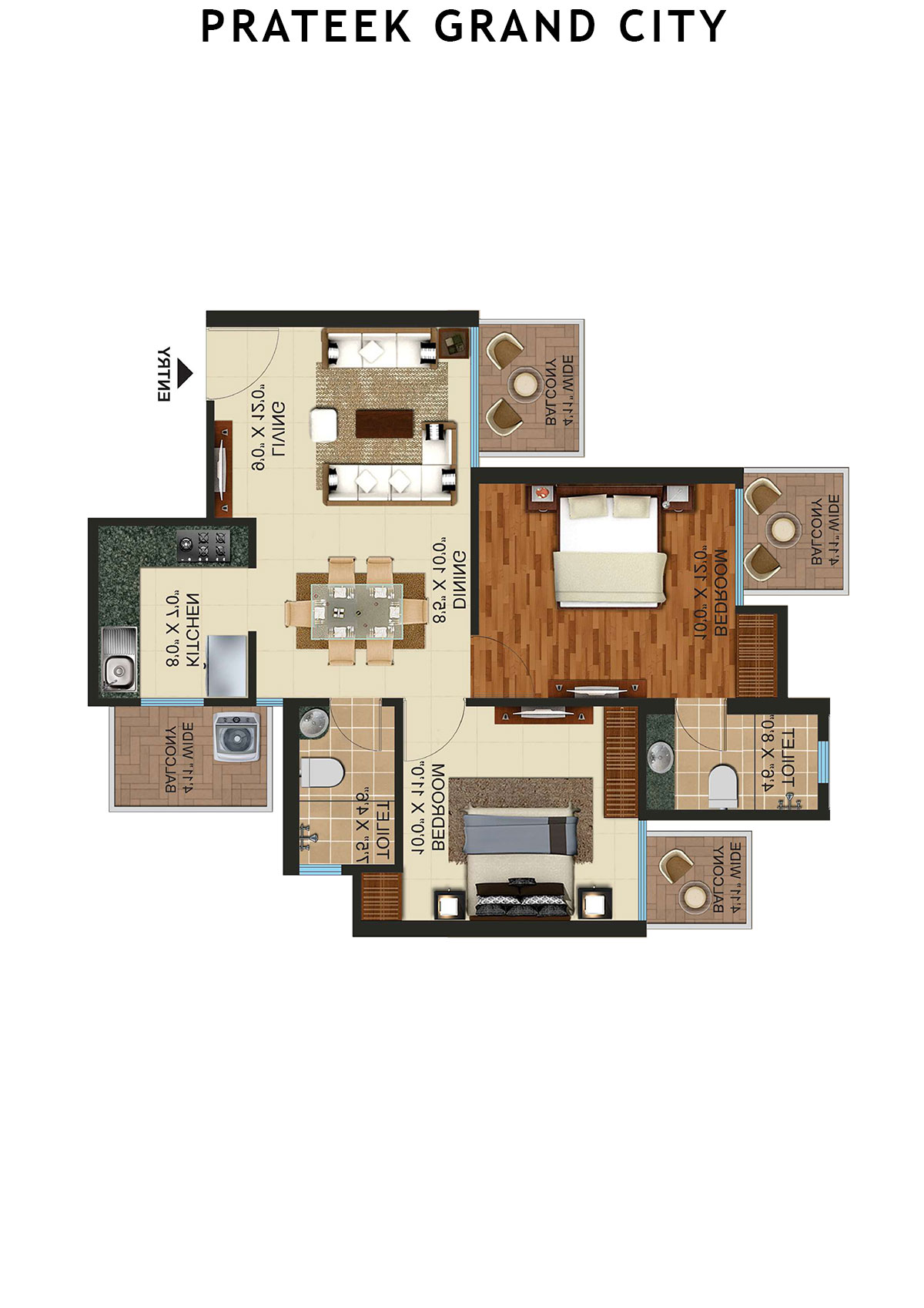 Prateek Grand City Tower C8 Unit 2 Floor Plan