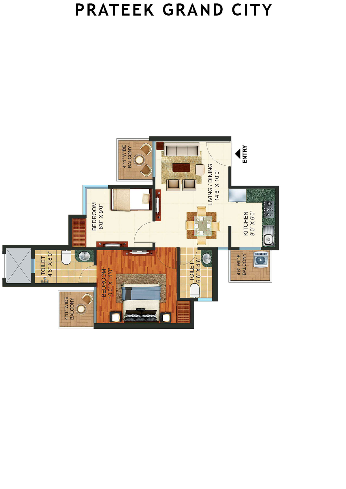 Prateek Grand City Tower C8 Unit 7 Floor Plan