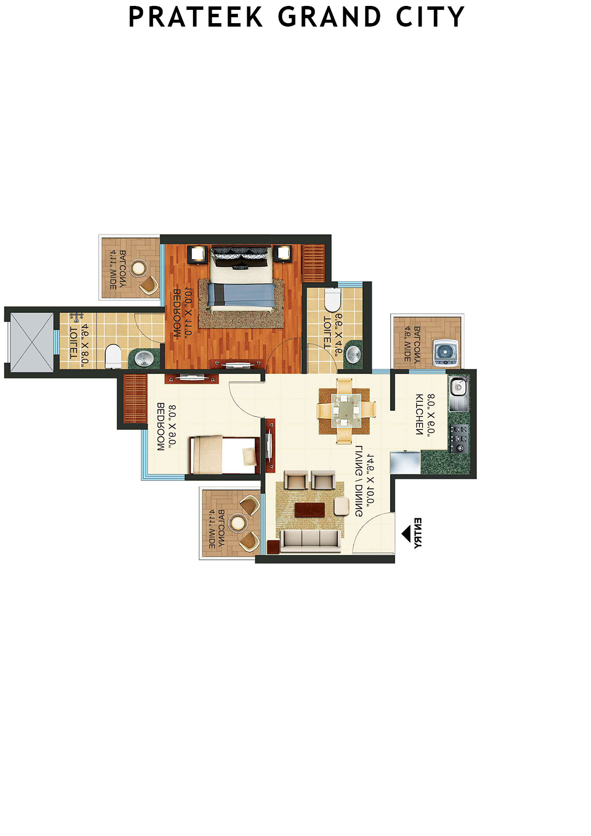Prateek Grand City Tower C8 Unit 8 Floor Plan