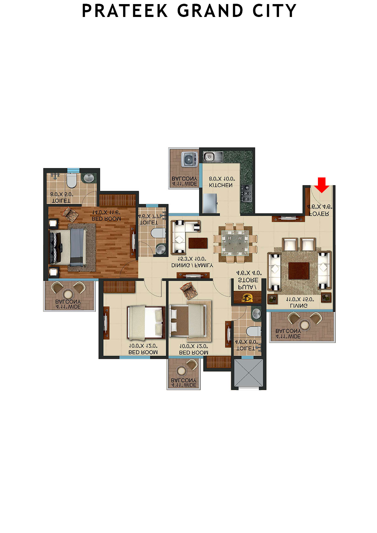 Prateek Grand City Tower C9 Unit 2 Floor Plan